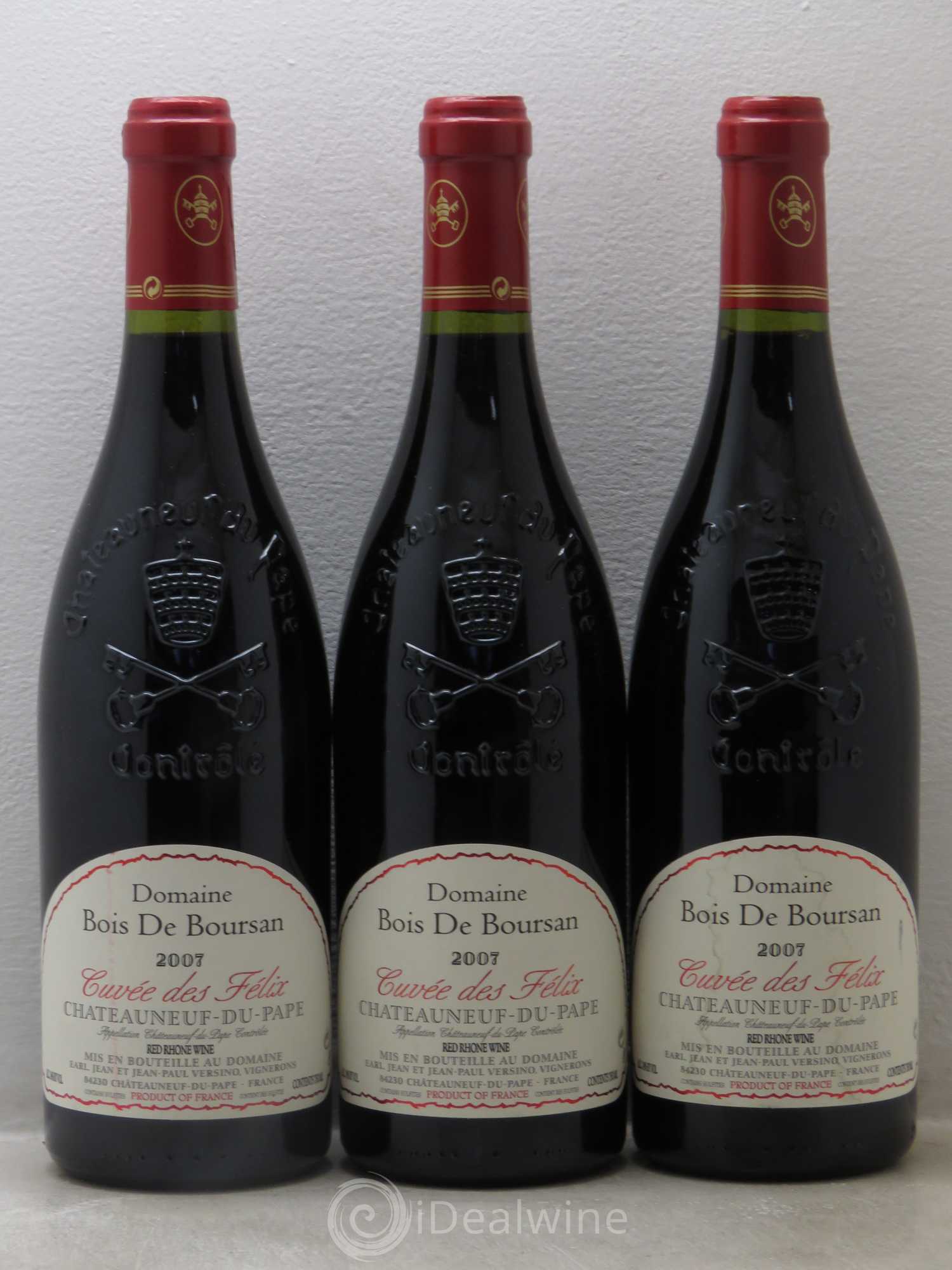 Châteauneuf-du-Pape Bois de Boursan (Domaine) Cuvée des Félix Jean et Jean-Paul Versino 2007 - Lot de 6 bouteilles - 1