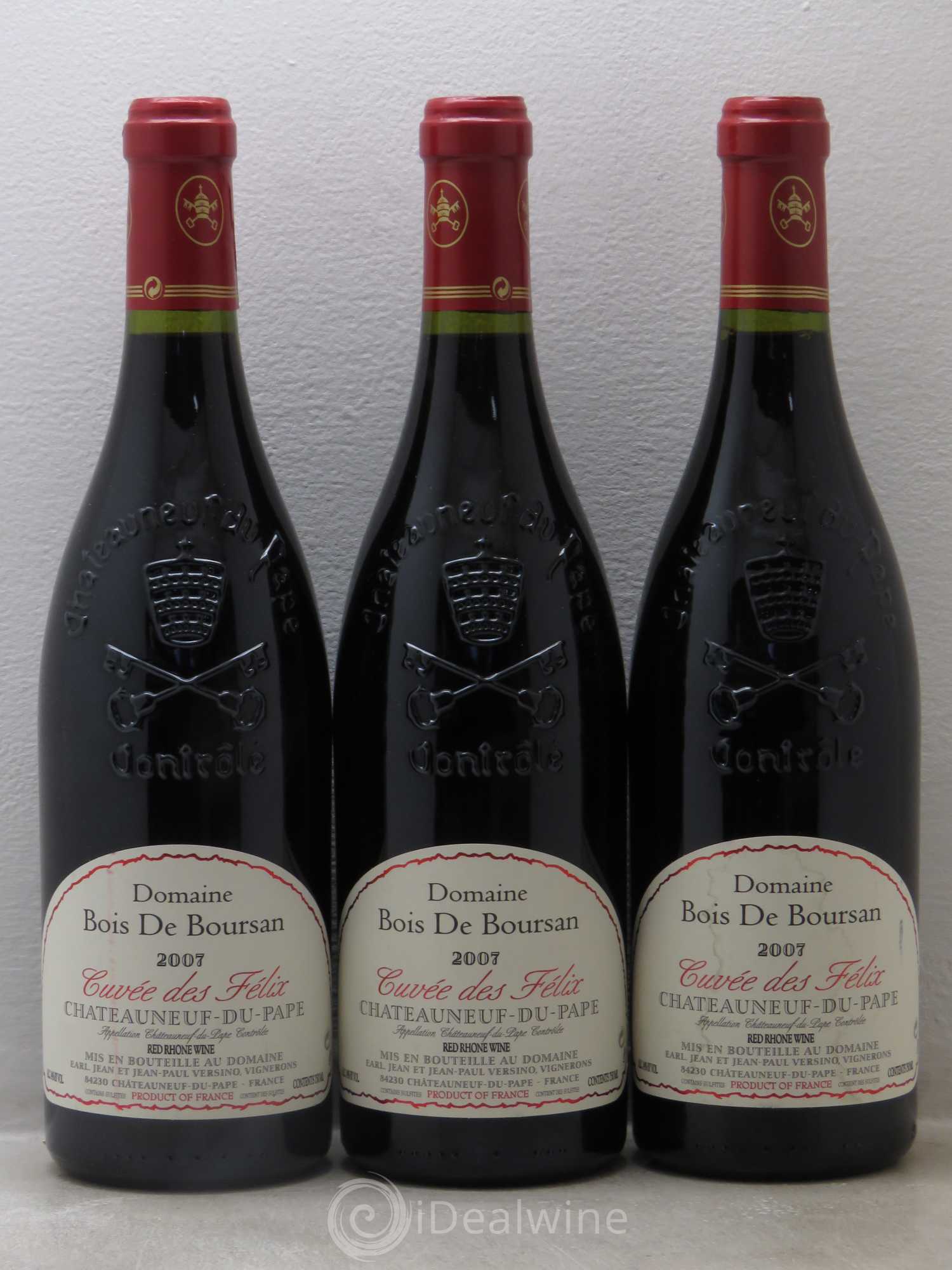 Châteauneuf-du-Pape Bois de Boursan (Domaine) Cuvée des Félix Jean et Jean-Paul Versino 2007 - Lot de 6 bouteilles - 2