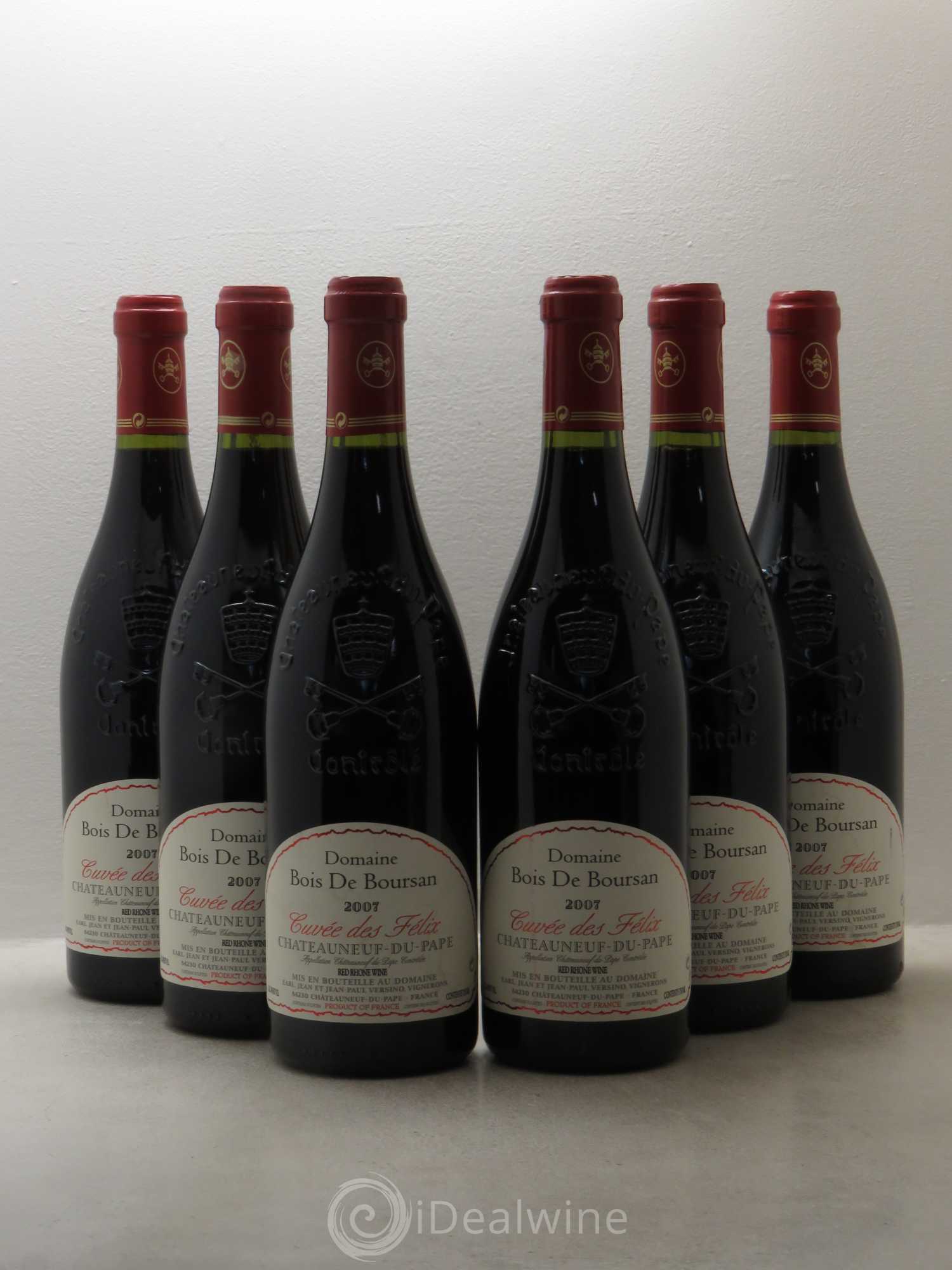 Châteauneuf-du-Pape Bois de Boursan (Domaine) Cuvée des Félix Jean et Jean-Paul Versino 2007 - Lot de 6 bouteilles - 0