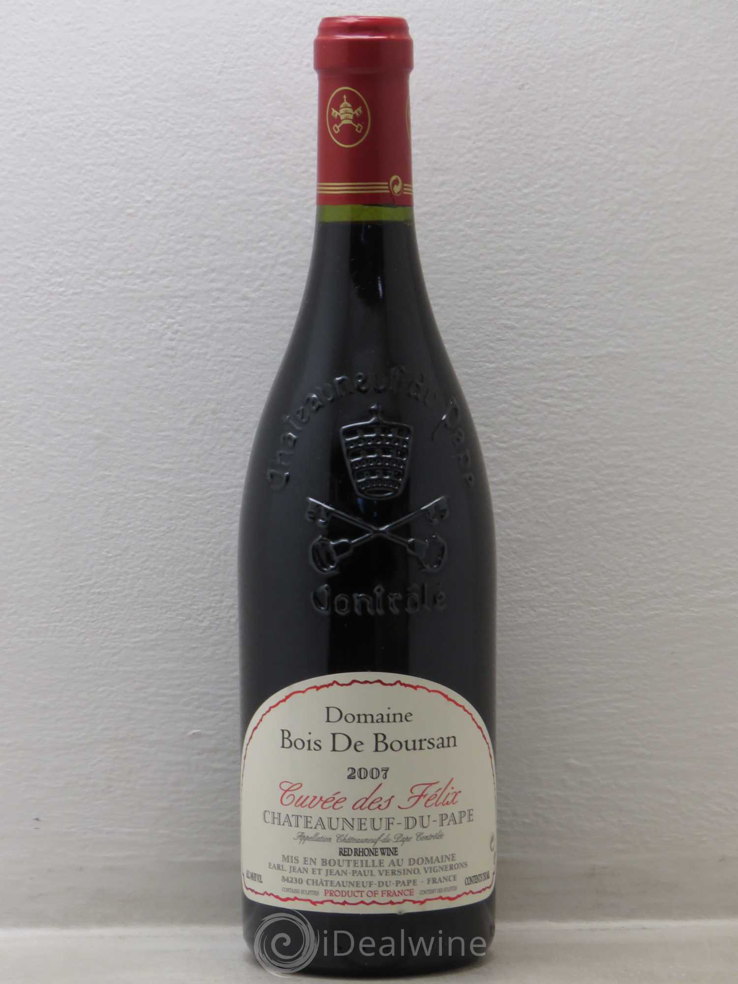 Châteauneuf-du-Pape Bois de Boursan (Domaine) Cuvée des Félix Jean et Jean-Paul Versino 2007 - Lot de 1 bouteille - 0