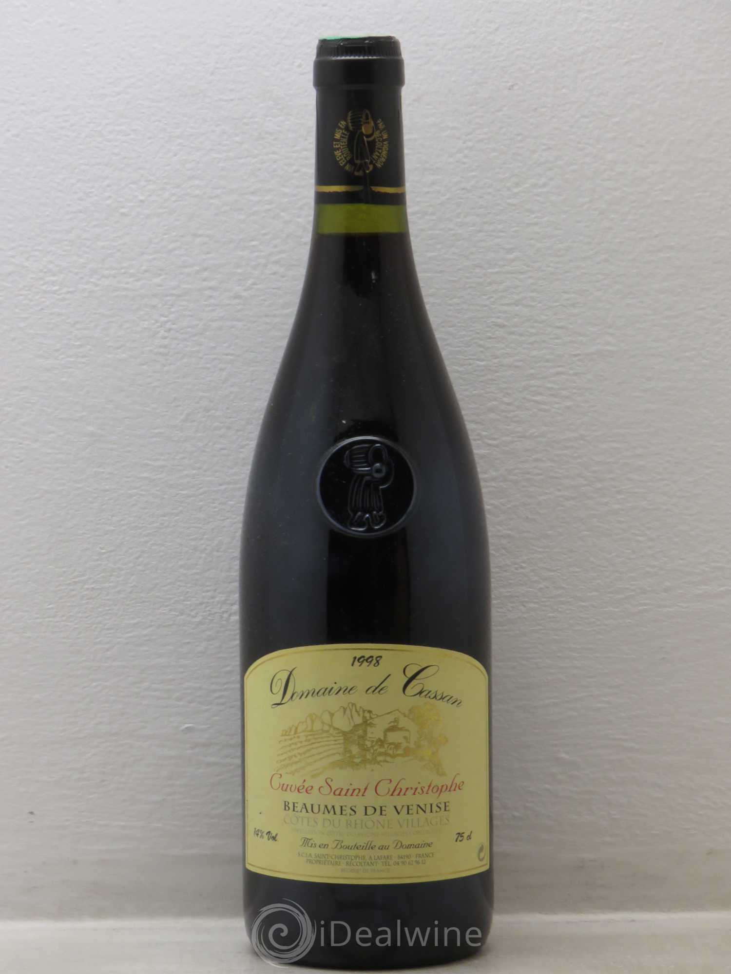 Rhône beaumes de venises cassan cuvée christophe 1998 - Posten von 1 Flasche - 0