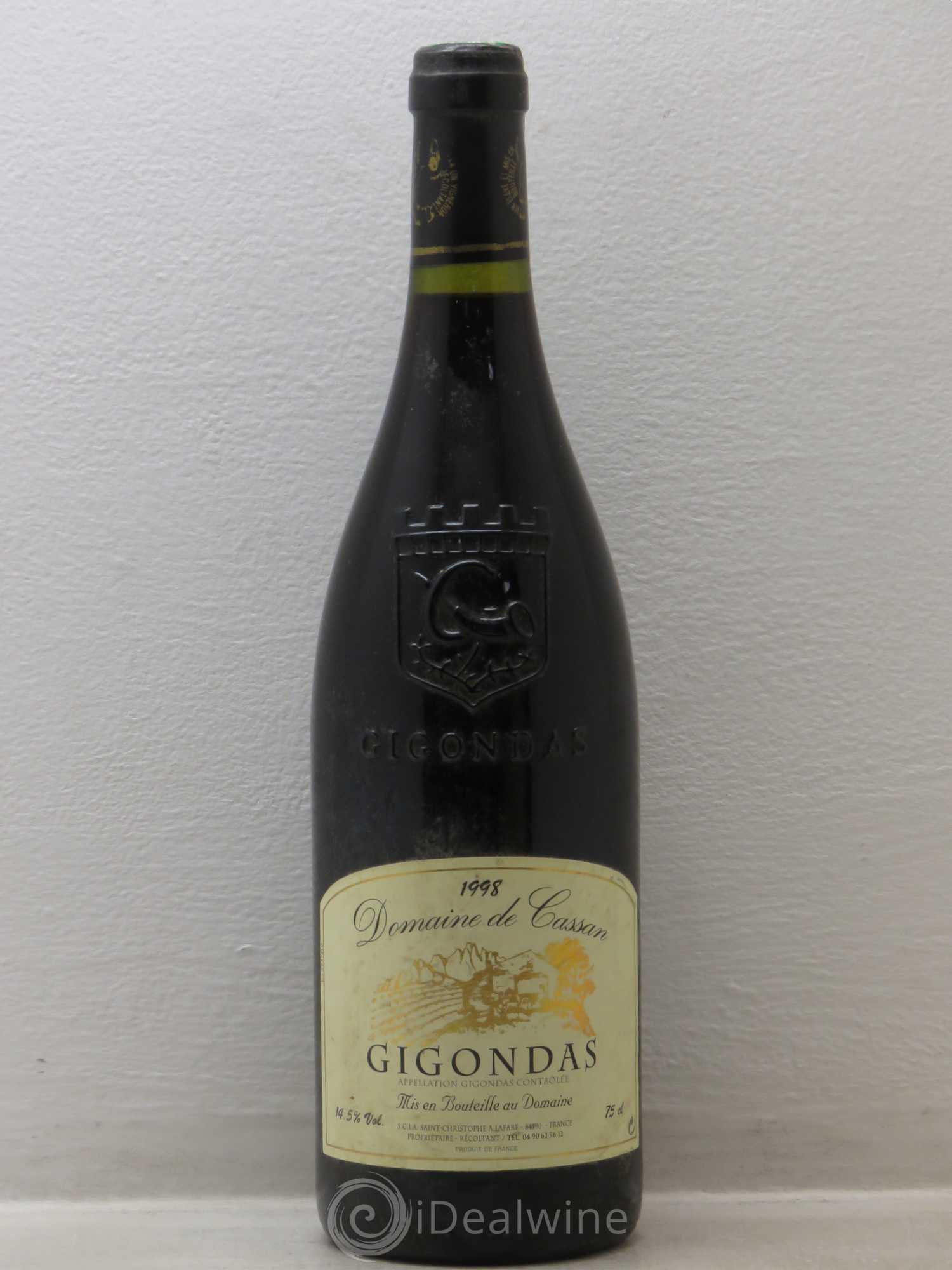 Gigondas Cassan 1998 - Lot de 1 bouteille - 0