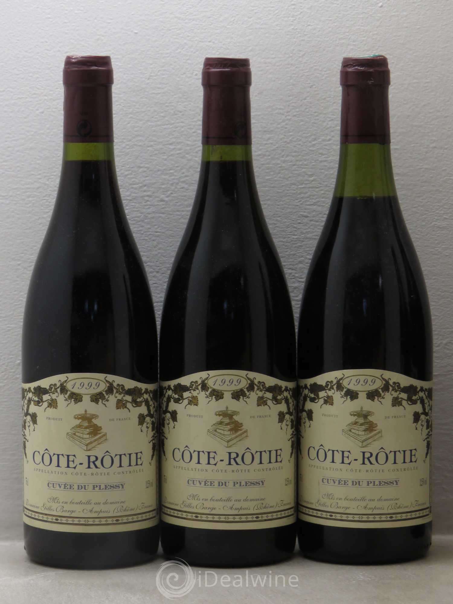 Côte-Rôtie Plessy - Barge 1999 - Posten von 5 Flaschen - 1