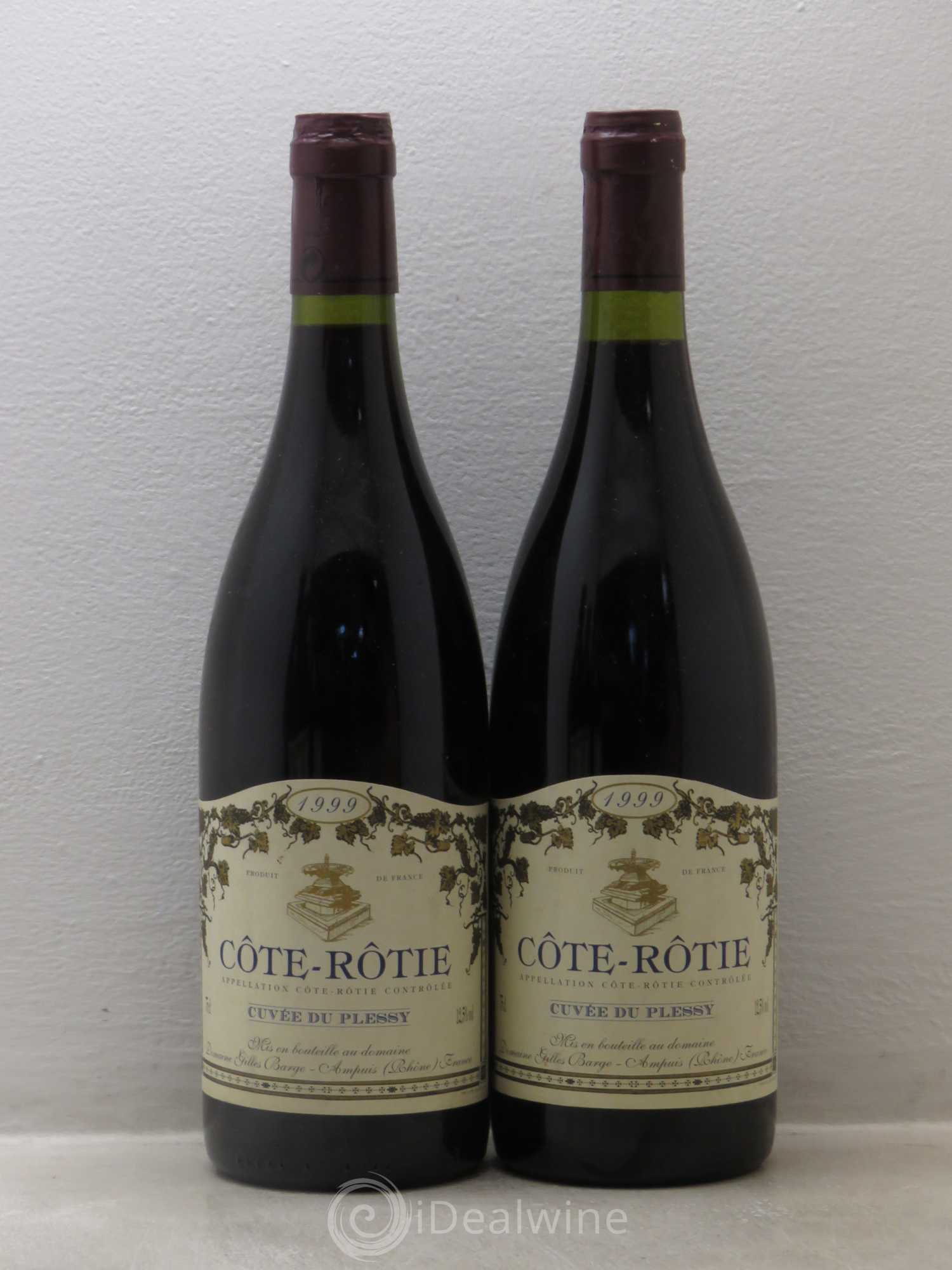 Côte-Rôtie Plessy - Barge 1999 - Posten von 5 Flaschen - 2