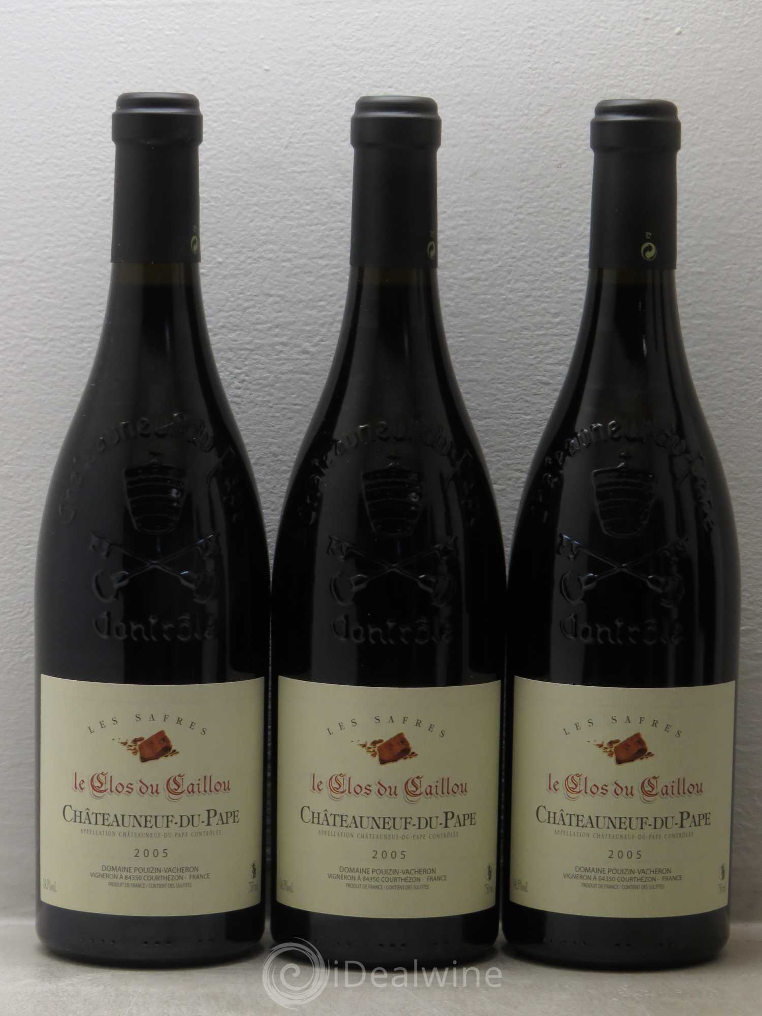 Châteauneuf-du-Pape Le Clos du Caillou Les Safres Sylvie Vacheron 2005 - Lot de 6 bouteilles - 1