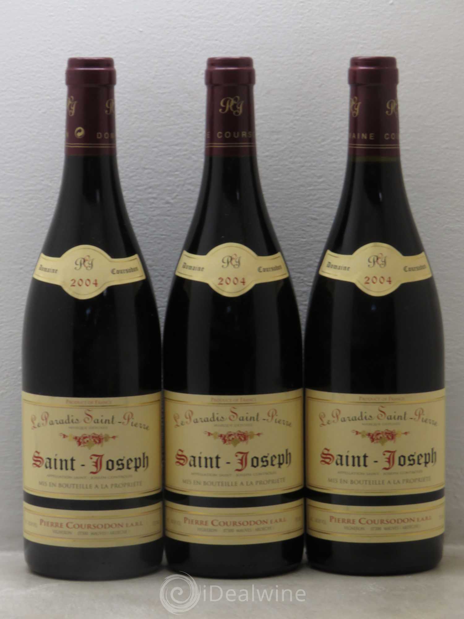 Saint-Joseph Le Paradis Saint-Pierre Pierre et Jérôme Coursodon 2004 - Lot de 3 bouteilles - 0