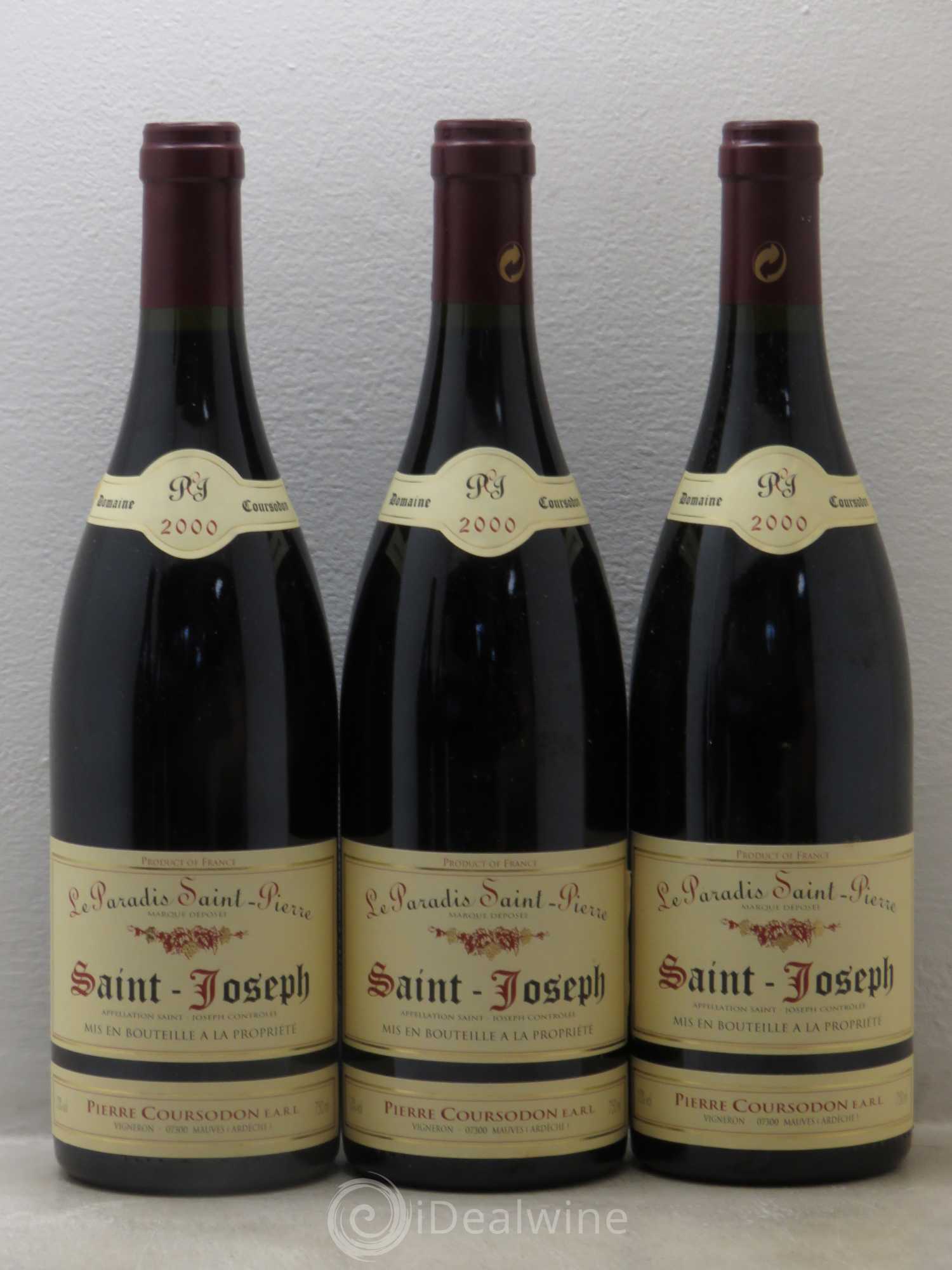 Saint-Joseph Le Paradis Saint-Pierre Pierre et Jérôme Coursodon 2000 - Lot de 5 bouteilles - 1