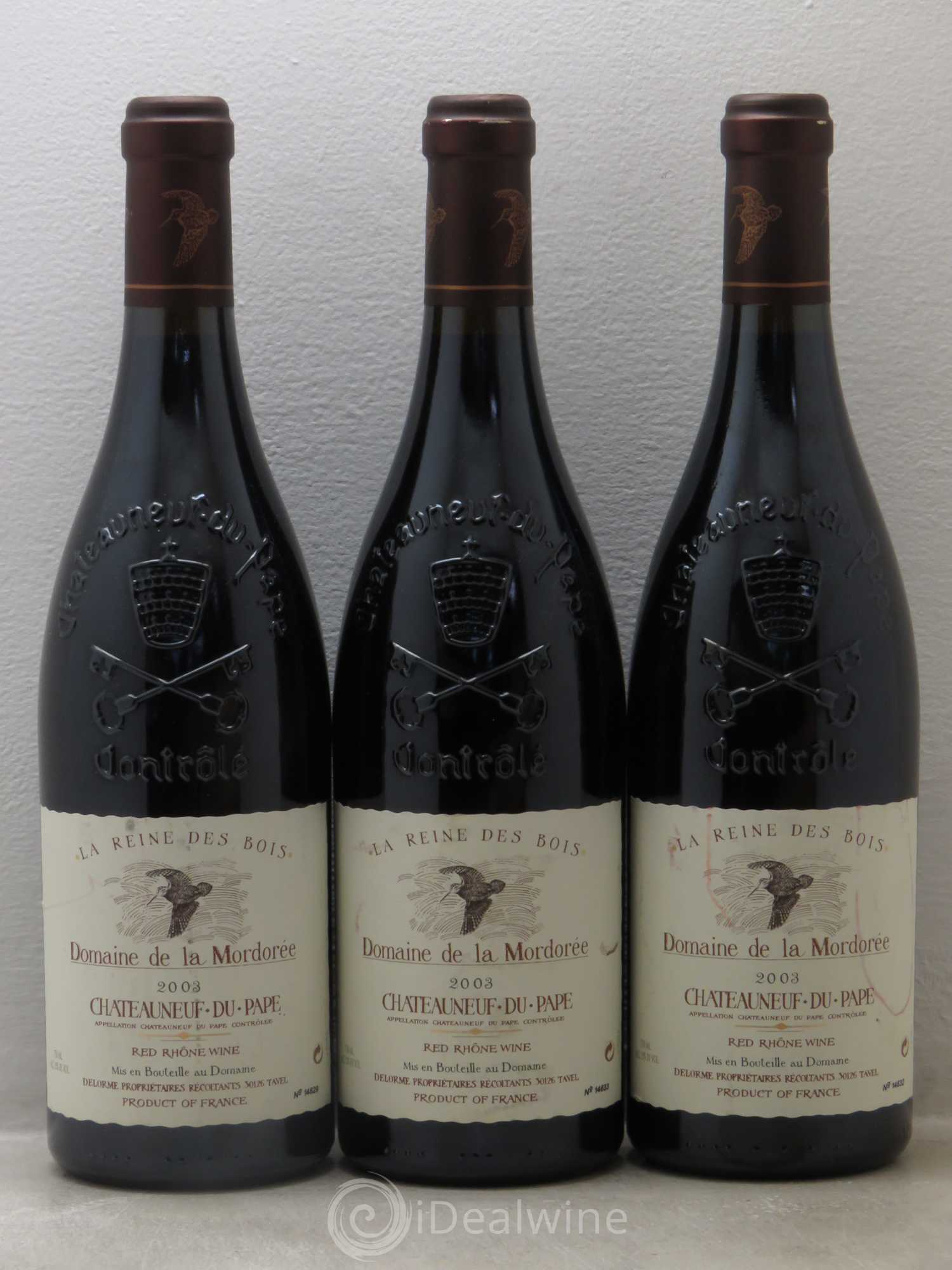 Châteauneuf-du-Pape Cuvée de la Reine des Bois La Mordorée (Domaine de) 2003 - Lot de 3 bouteilles - 0