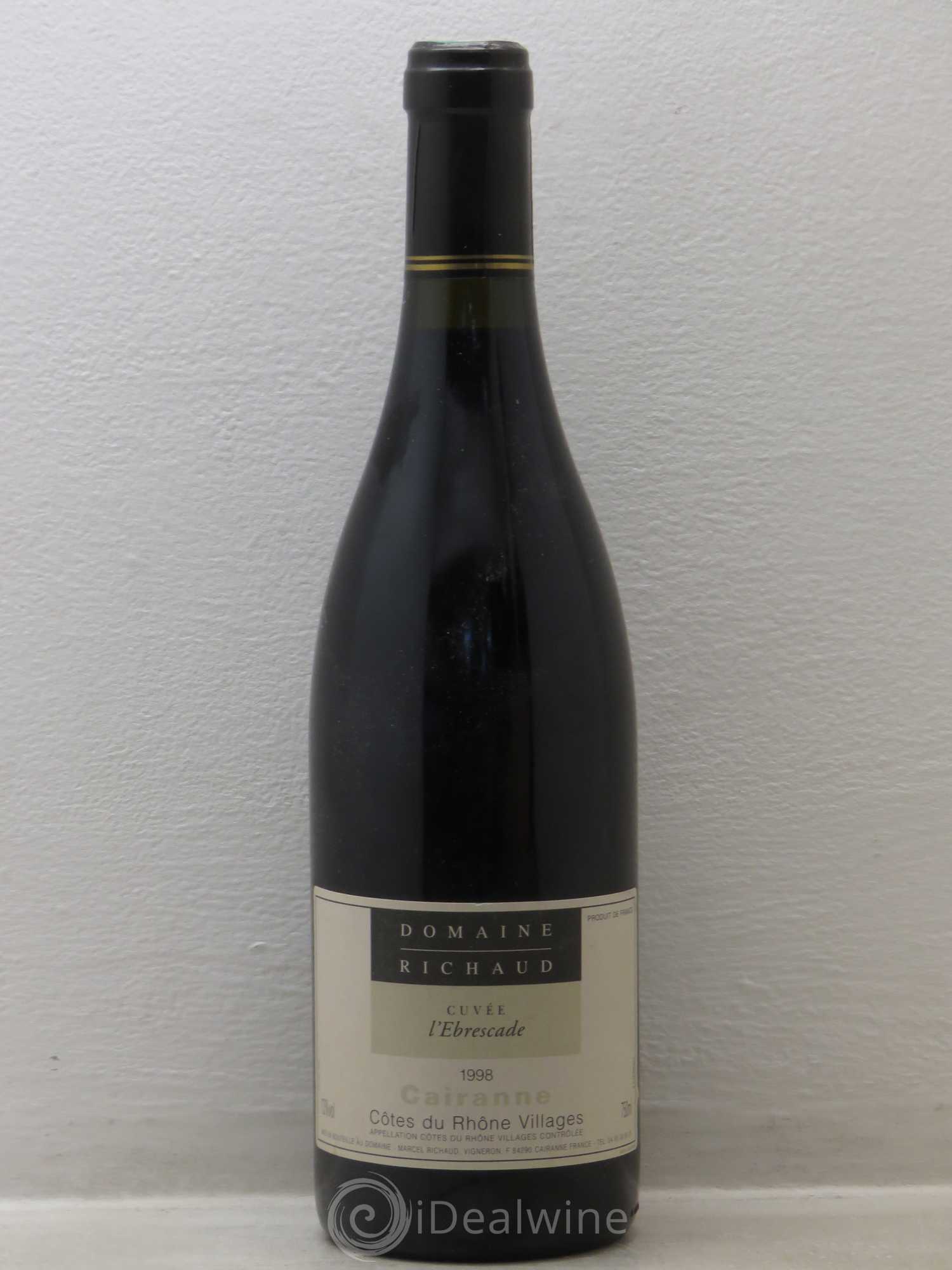 Cairanne Ebrescade Marcel Richaud 1998 - Lot de 1 bouteille - 0