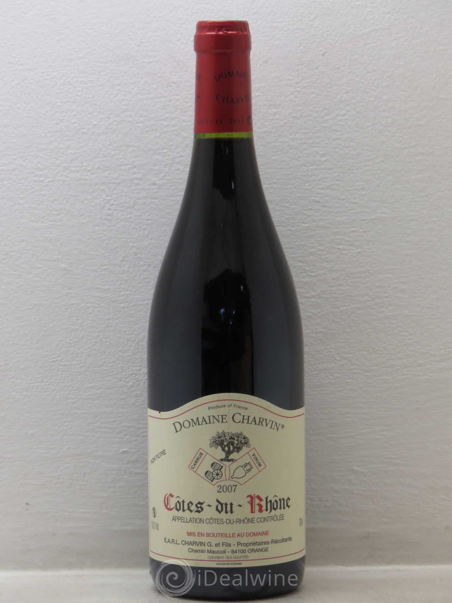 Côtes-du-Rhône Charvin (Domaine) 2007 - Lot de 1 bouteille - 0