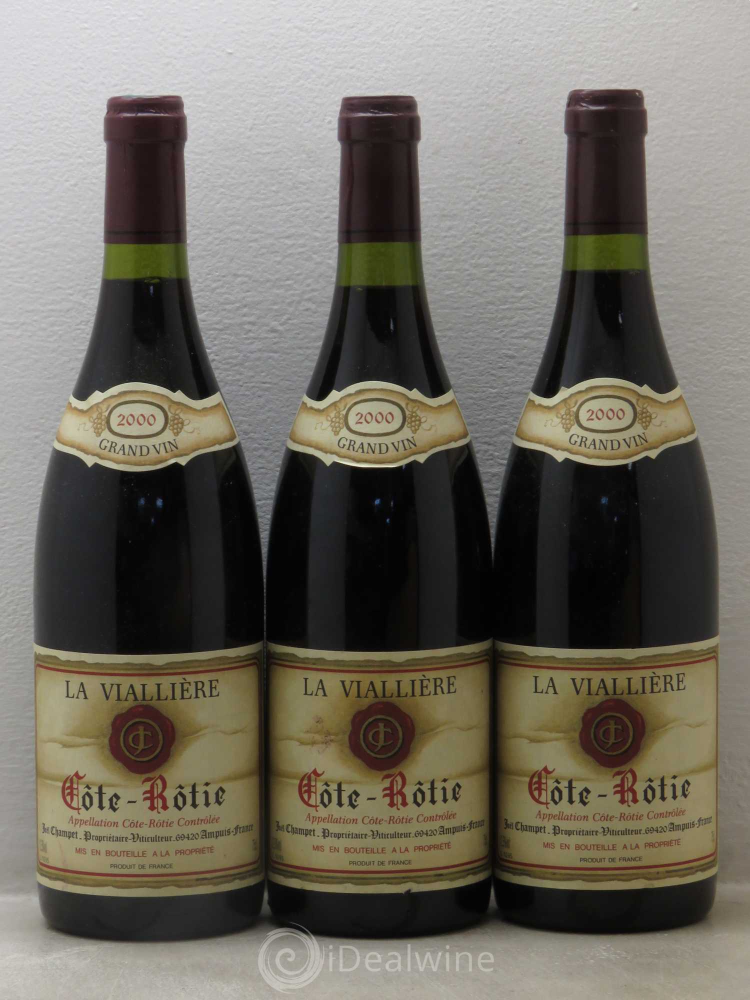 Côte-Rôtie Champet la vialliere 2000 - Posten von 3 Flaschen - 0