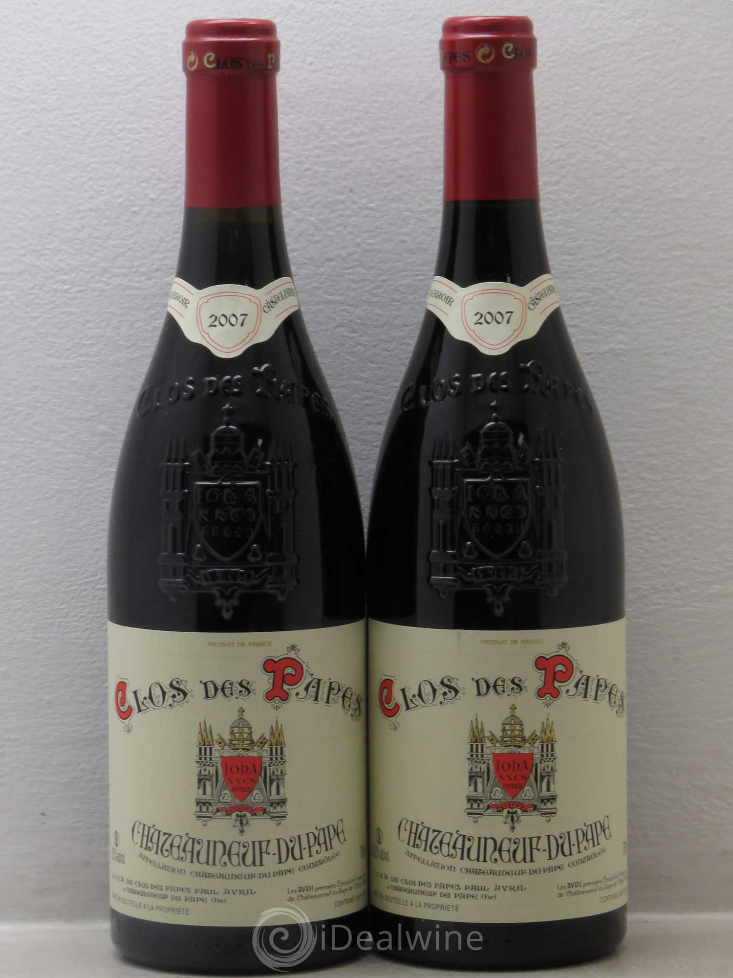 Châteauneuf-du-Pape Clos des Papes - Paul Avril 2007 - Lot de 2 bouteilles - 0