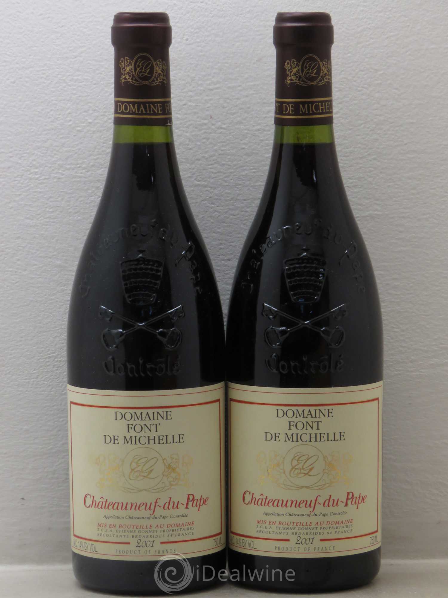 Châteauneuf-du-Pape Domaine Font de Michelle Famille Gonnet 2001 - Lot de 2 bouteilles - 0