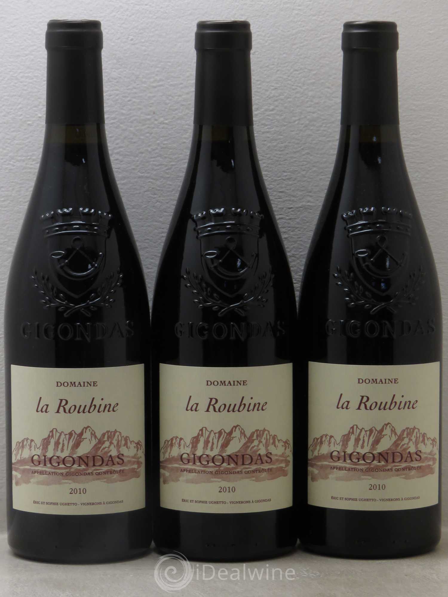Gigondas Roubine 2010 - Lot of 3 bottles - 0