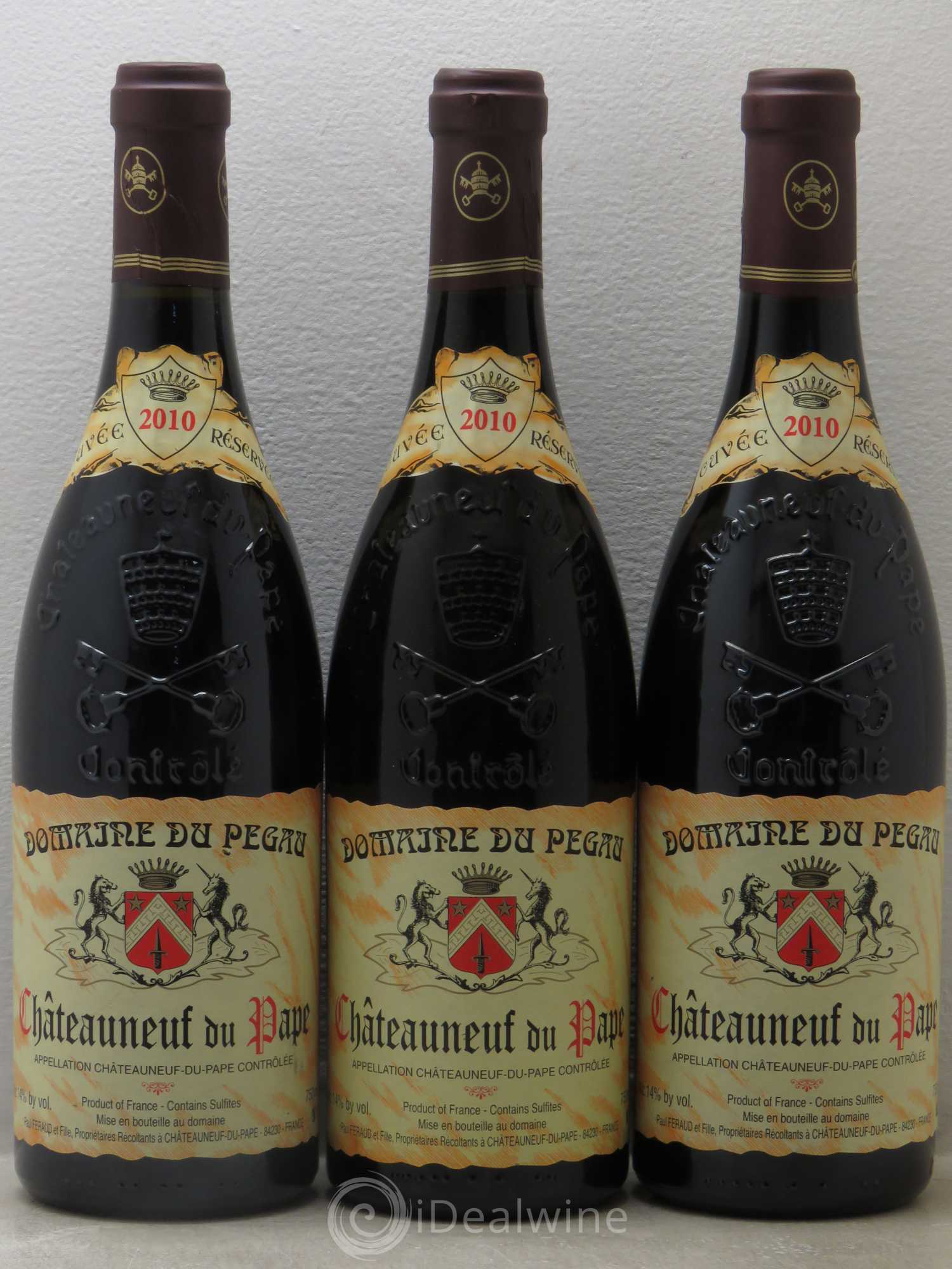 Châteauneuf-du-Pape Domaine du Pégau Cuvée Réservée Paul et Laurence Féraud 2010 - Lot de 3 bouteilles - 0