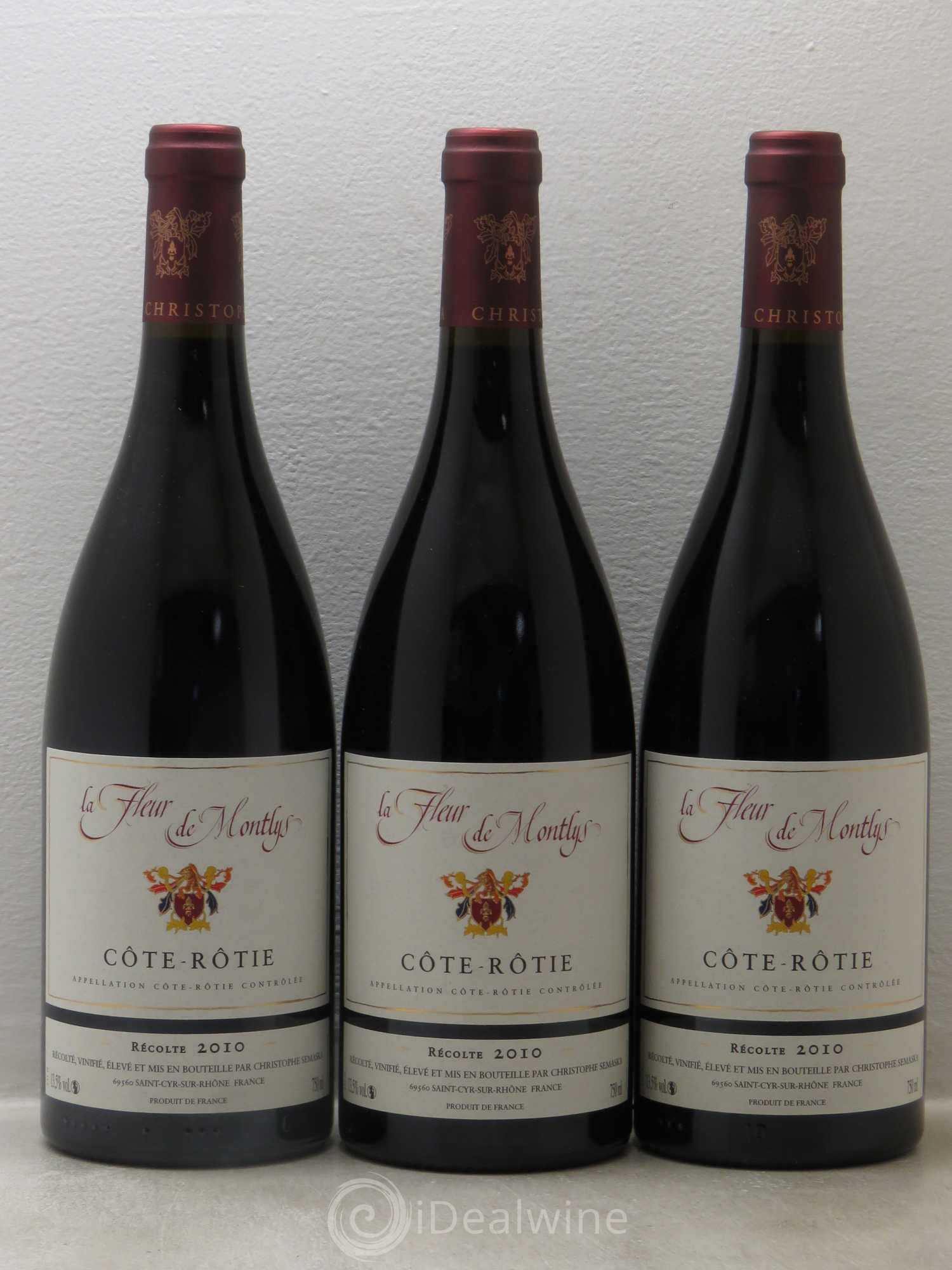 Côte-Rôtie La Fleur de Montlys -Christophe Semaska 2010 - Posten von 3 Flaschen - 0