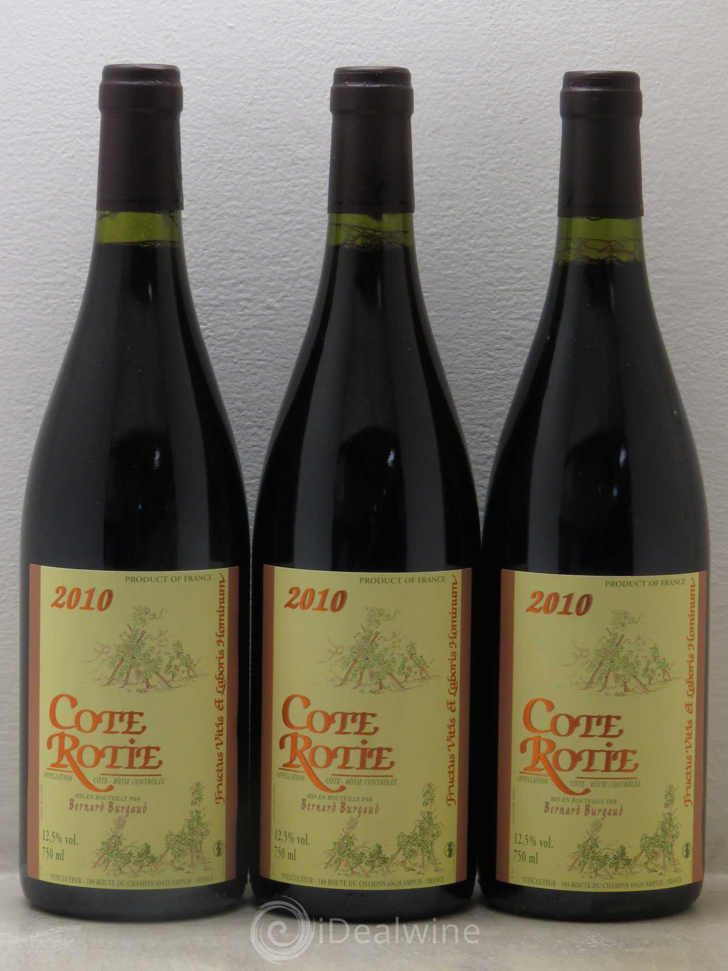 Côte-Rôtie Bernard Burgaud 2010 - Lot de 3 bouteilles - 0