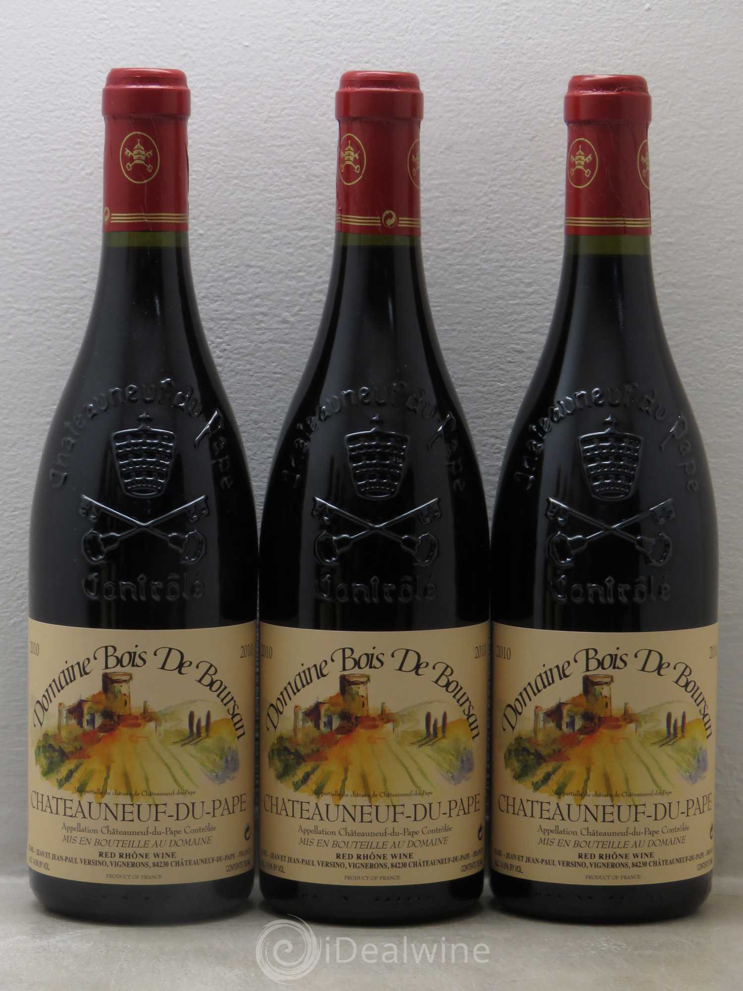 Châteauneuf-du-Pape Domaine Bois de Boursan (Domaine) Jean et Jean-Paul Versino 2010 - Lot de 6 bouteilles - 1