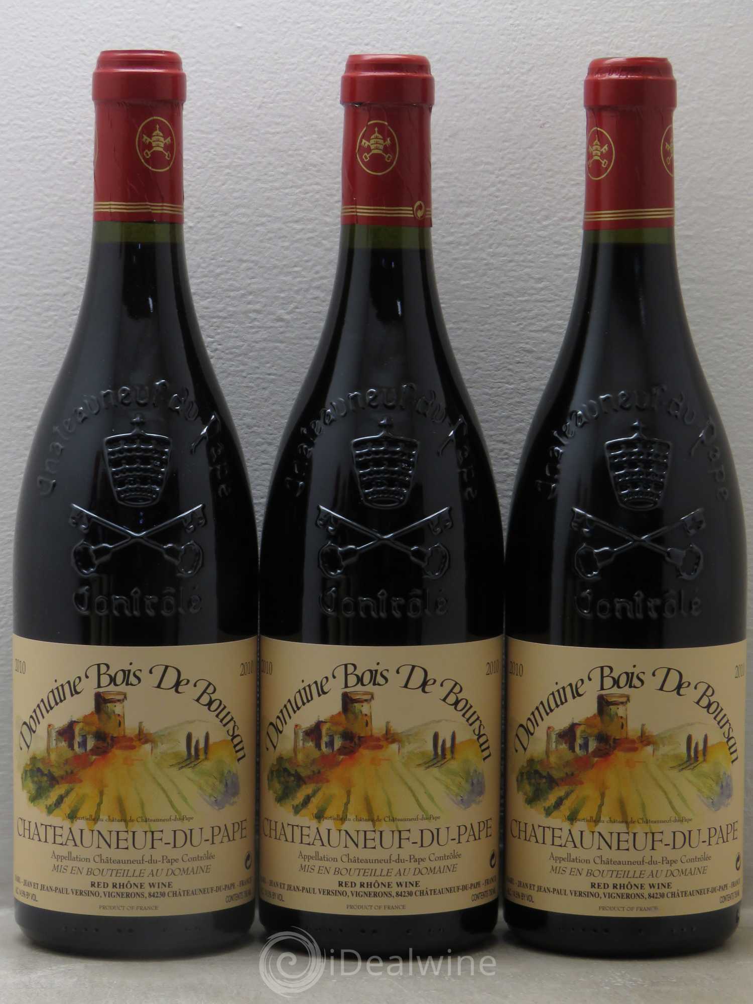 Châteauneuf-du-Pape Domaine Bois de Boursan (Domaine) Jean et Jean-Paul Versino 2010 - Lot de 6 bouteilles - 1