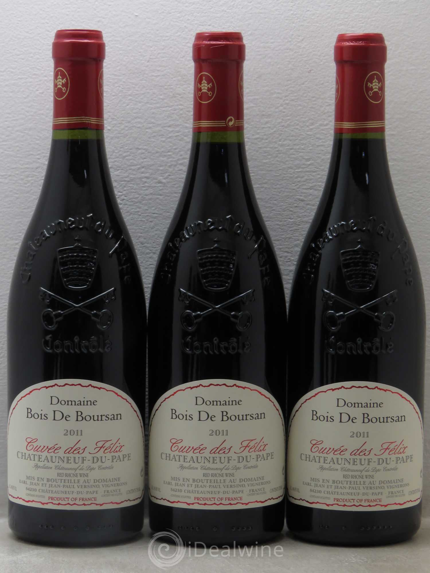 Châteauneuf-du-Pape Bois de Boursan (Domaine) Cuvée des Félix Jean et Jean-Paul Versino 2011 - Lot de 6 bouteilles - 1