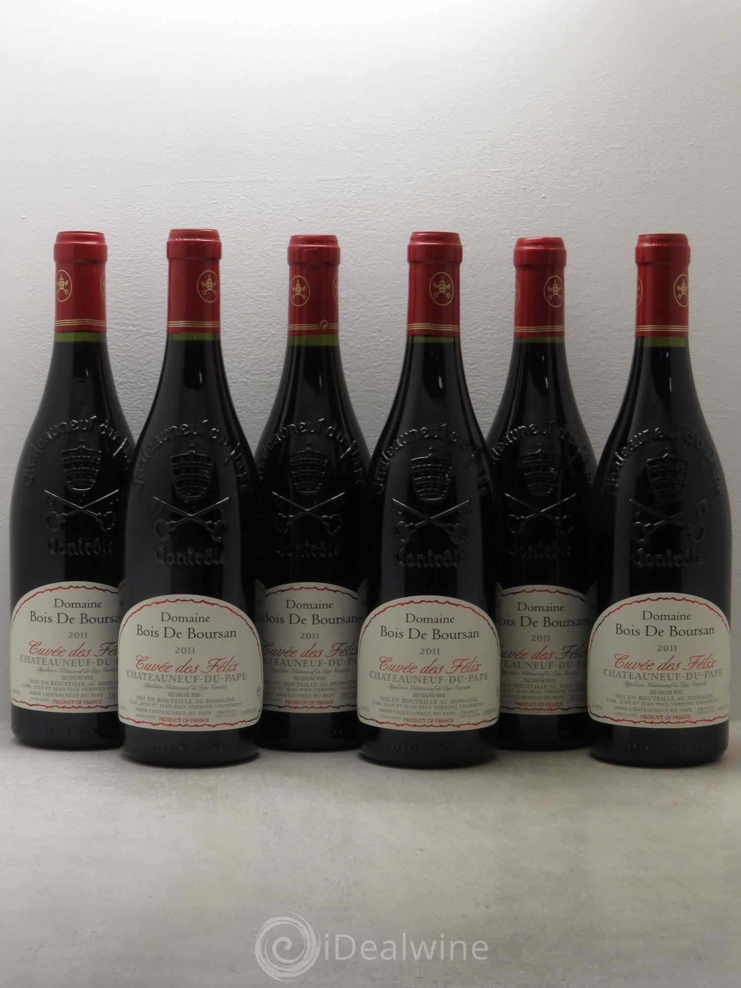 Châteauneuf-du-Pape Bois de Boursan (Domaine) Cuvée des Félix Jean et Jean-Paul Versino 2011 - Lot de 6 bouteilles - 0