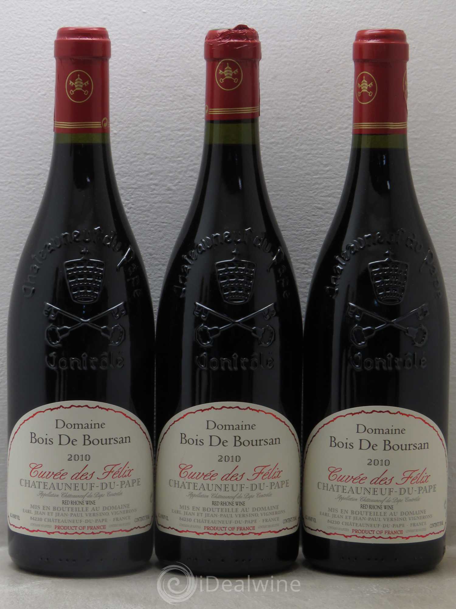 Châteauneuf-du-Pape Bois de Boursan (Domaine) Cuvée des Félix Jean et Jean-Paul Versino 2010 - Lot de 6 bouteilles - 1