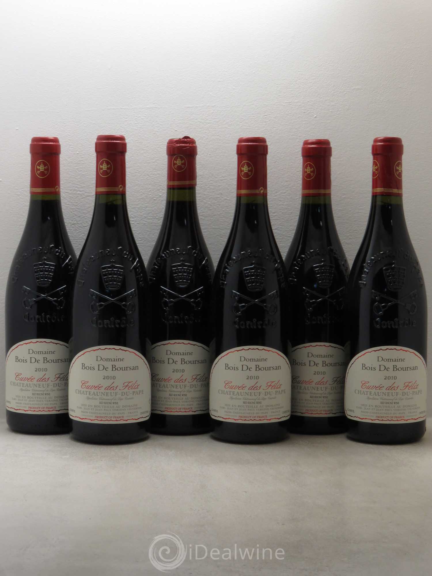 Châteauneuf-du-Pape Bois de Boursan (Domaine) Cuvée des Félix Jean et Jean-Paul Versino 2010 - Lot de 6 bouteilles - 0