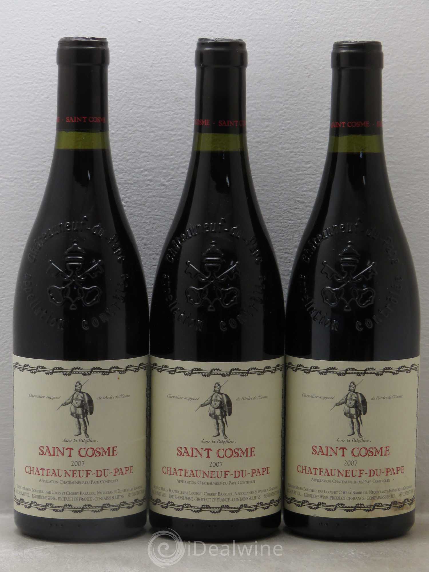 Châteauneuf-du-Pape Saint Cosme 2007 - Lot de 3 bouteilles - 0