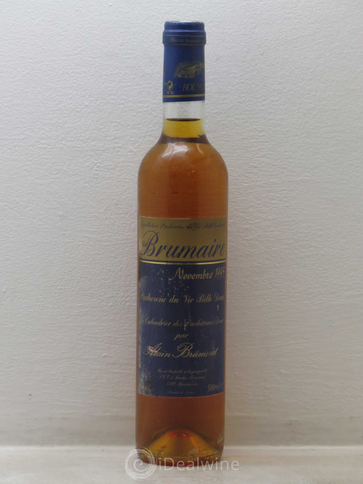Pacherenc du Vic-Bilh Cuvée Brumaire vendanges de Novembre Alain Brumont (50cl) 1995 - Lotto di 1 bottiglia - 0
