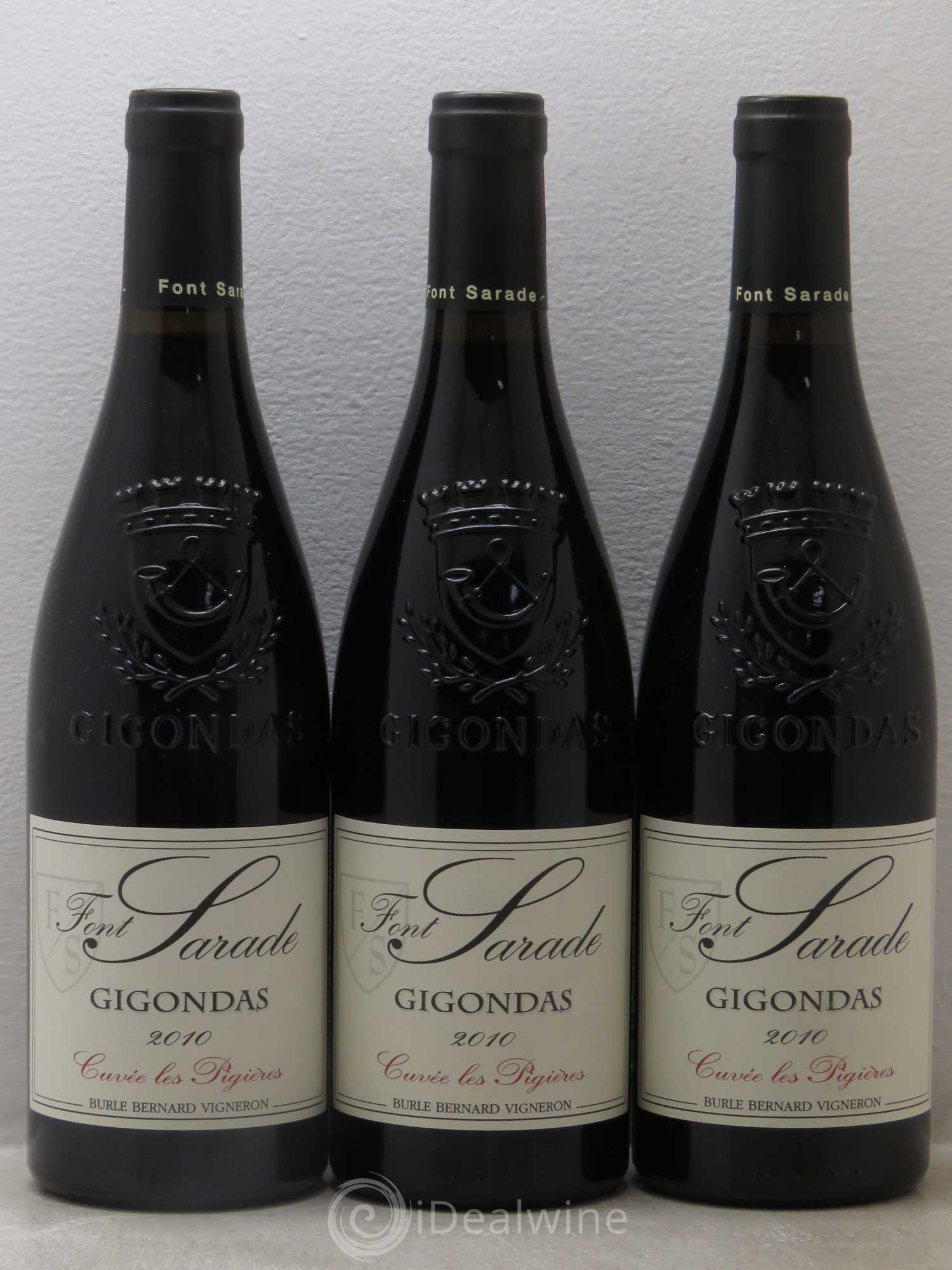 Gigondas Cuvée les Pigières Domaine Font Sarade 2010 - Posten von 3 Flaschen - 0