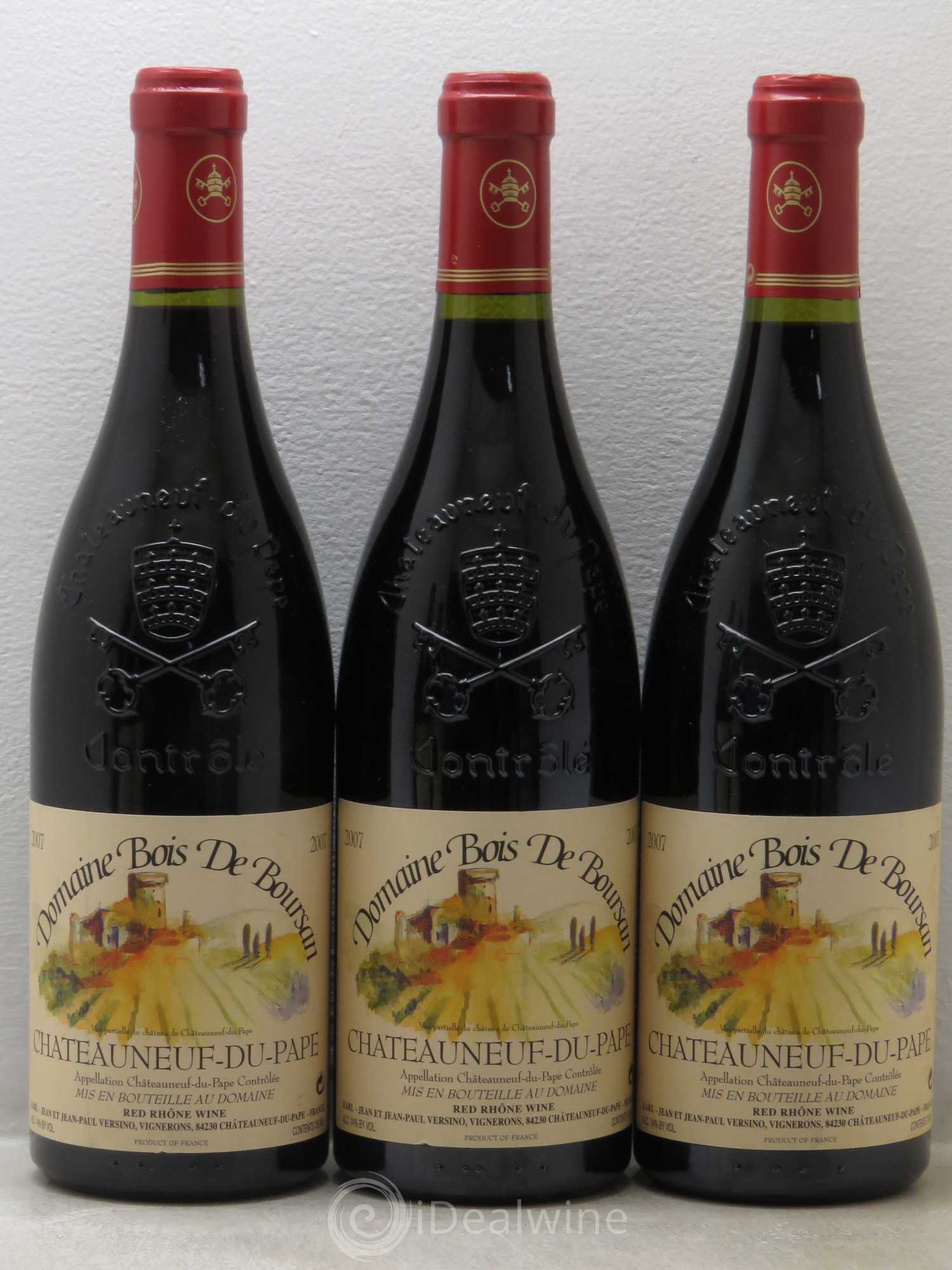 Châteauneuf-du-Pape Domaine Bois de Boursan (Domaine) Jean et Jean-Paul Versino 2007 - Lot de 5 bouteilles - 1