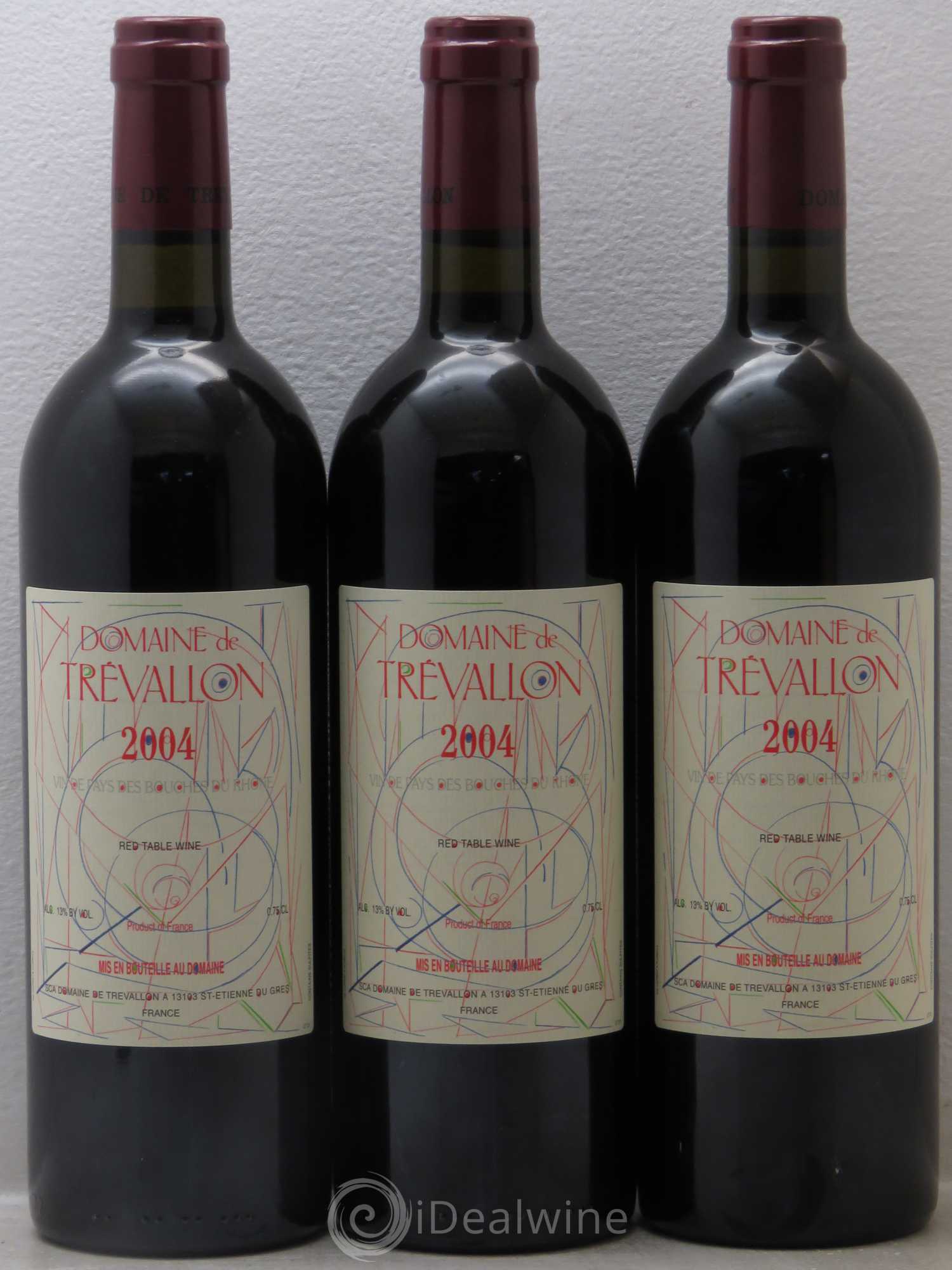 VDP Bouches du Rhône Trévallon (Domaine de) Eloi Dürrbach 2004 - Lot de 3 bouteilles - 0