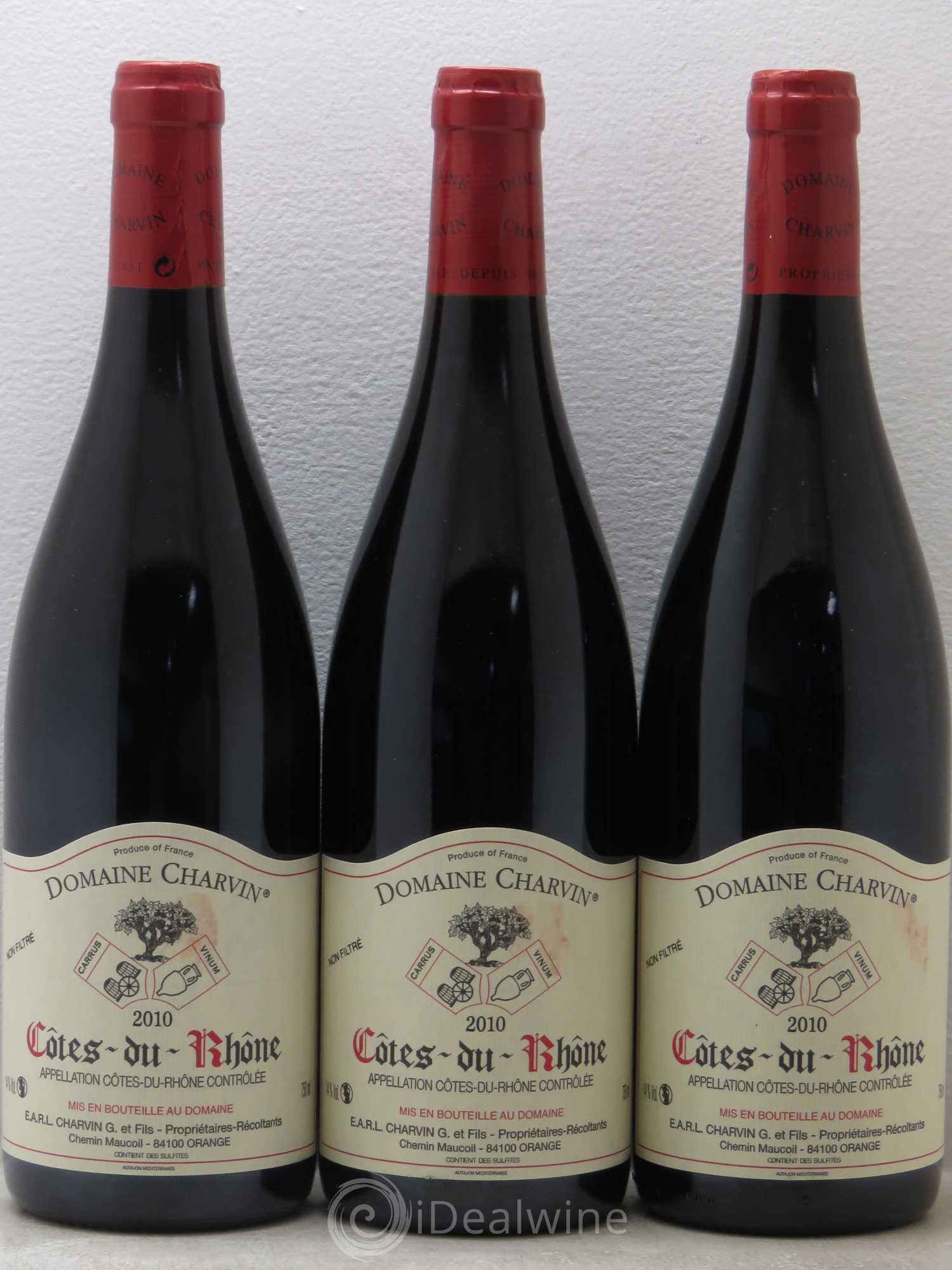 Côtes-du-Rhône Charvin (Domaine) 2010 - Lot de 3 bouteilles - 0