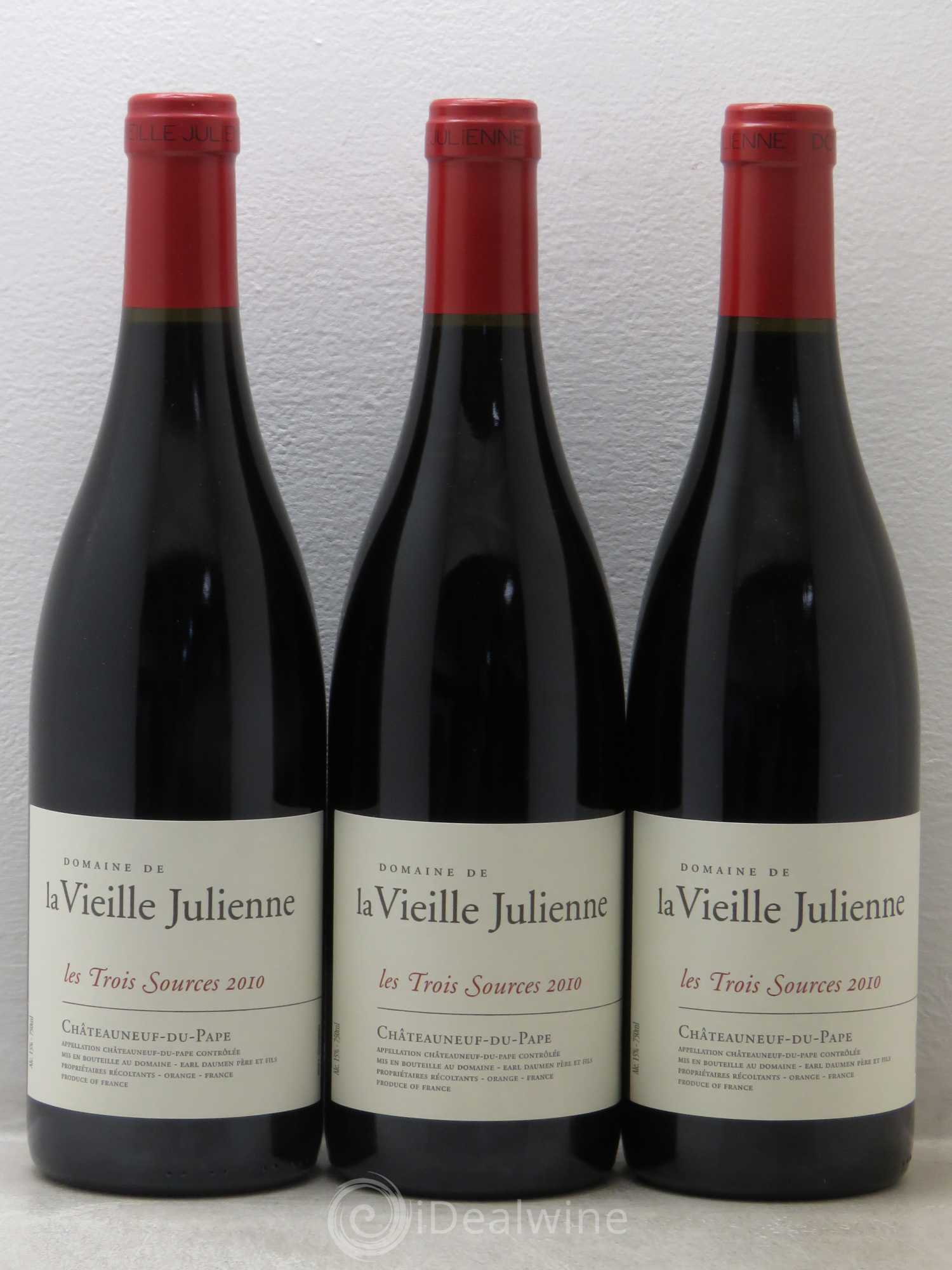 Châteauneuf-du-Pape Vieille Julienne (Domaine de la) Les Trois Sources Jean-Paul Daumen 2010 - Lot de 6 bouteilles - 2