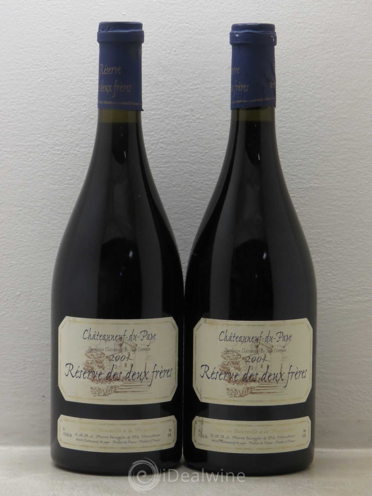 Châteauneuf-du-Pape Réserve des 2 frères Pierre Usseglio & Fils 2001 - Lot de 2 bouteilles - 0
