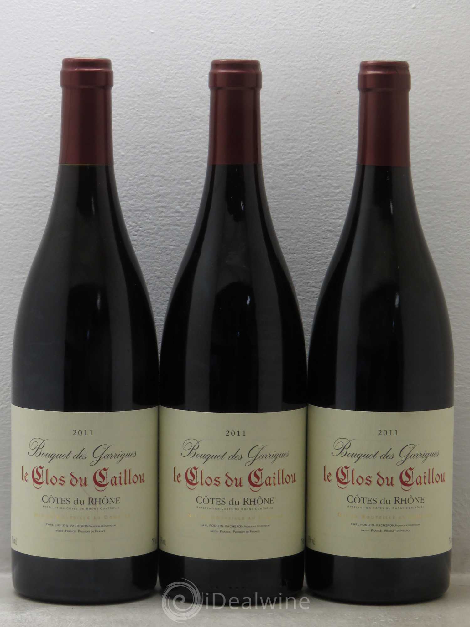Côtes-du-Rhône Bouquet des Garrigues - Clos du Caillou 2011 - Posten von 3 Flaschen - 0