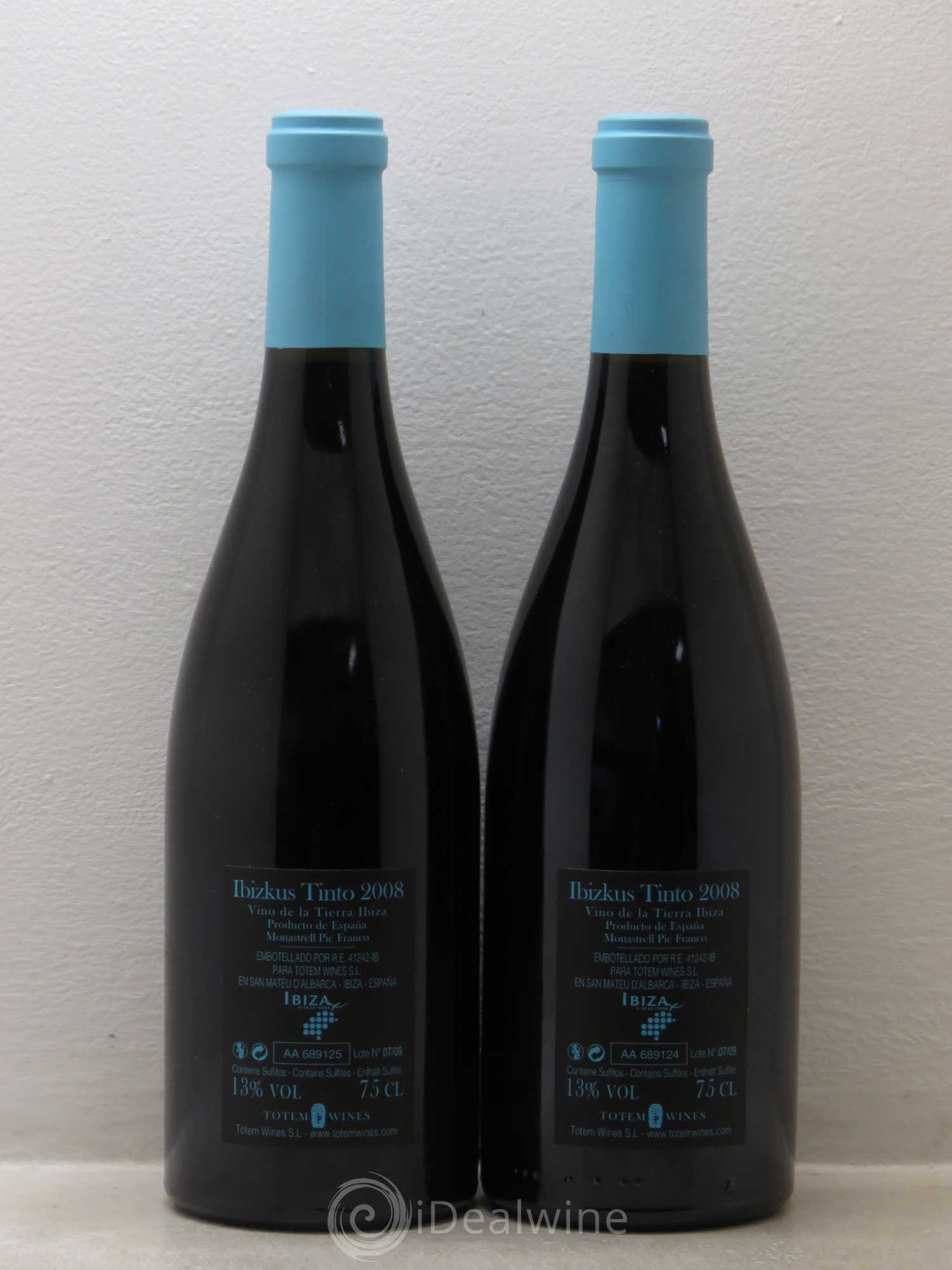 Espagne Ibizkus Tinto Vino de la Tierra Ibiza 2008 - Posten von 2 Flaschen - 1