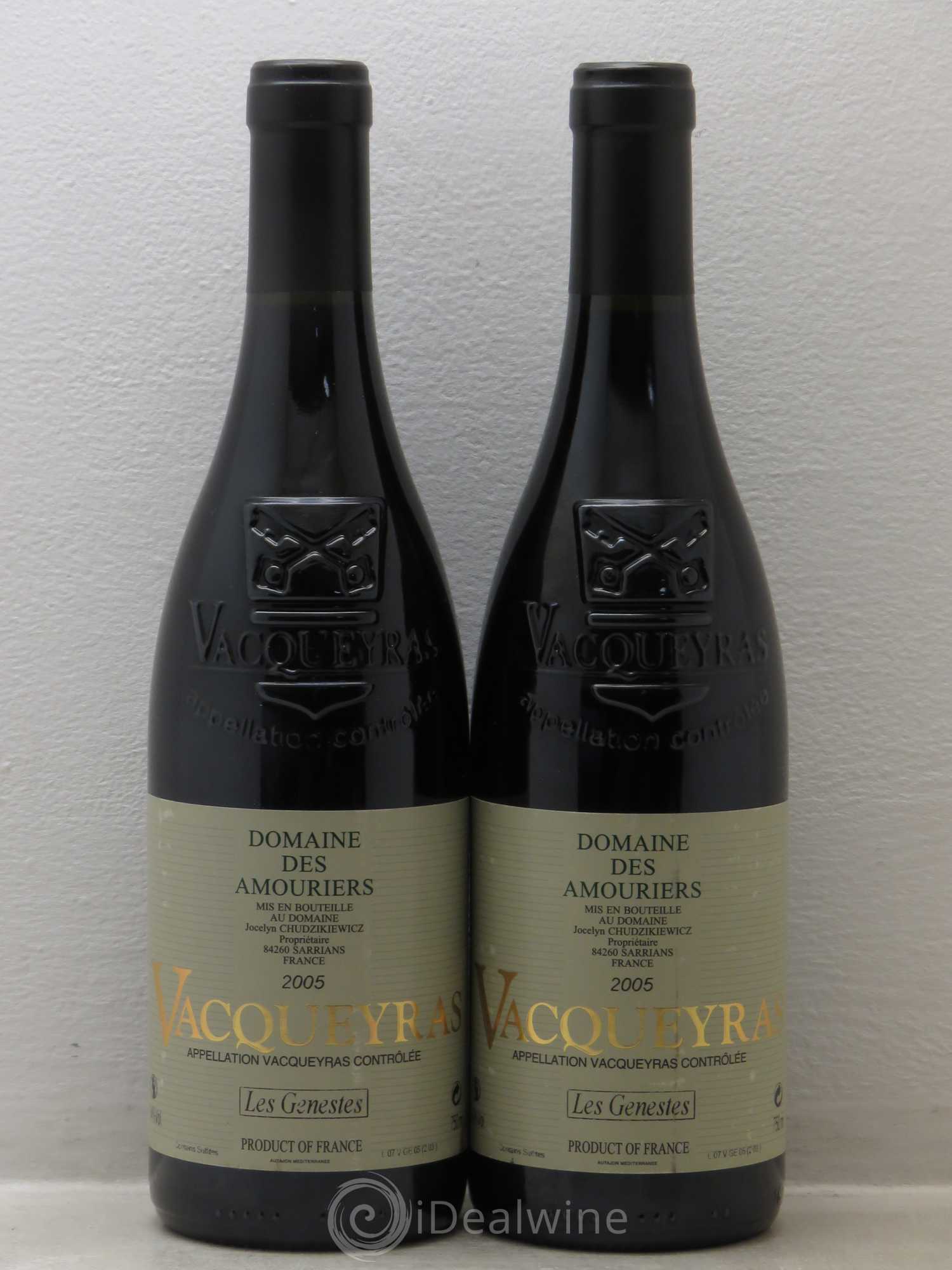 Vacqueyras Les Genestes Domaine des Amouriers 2005 - Posten von 2 Flaschen - 0
