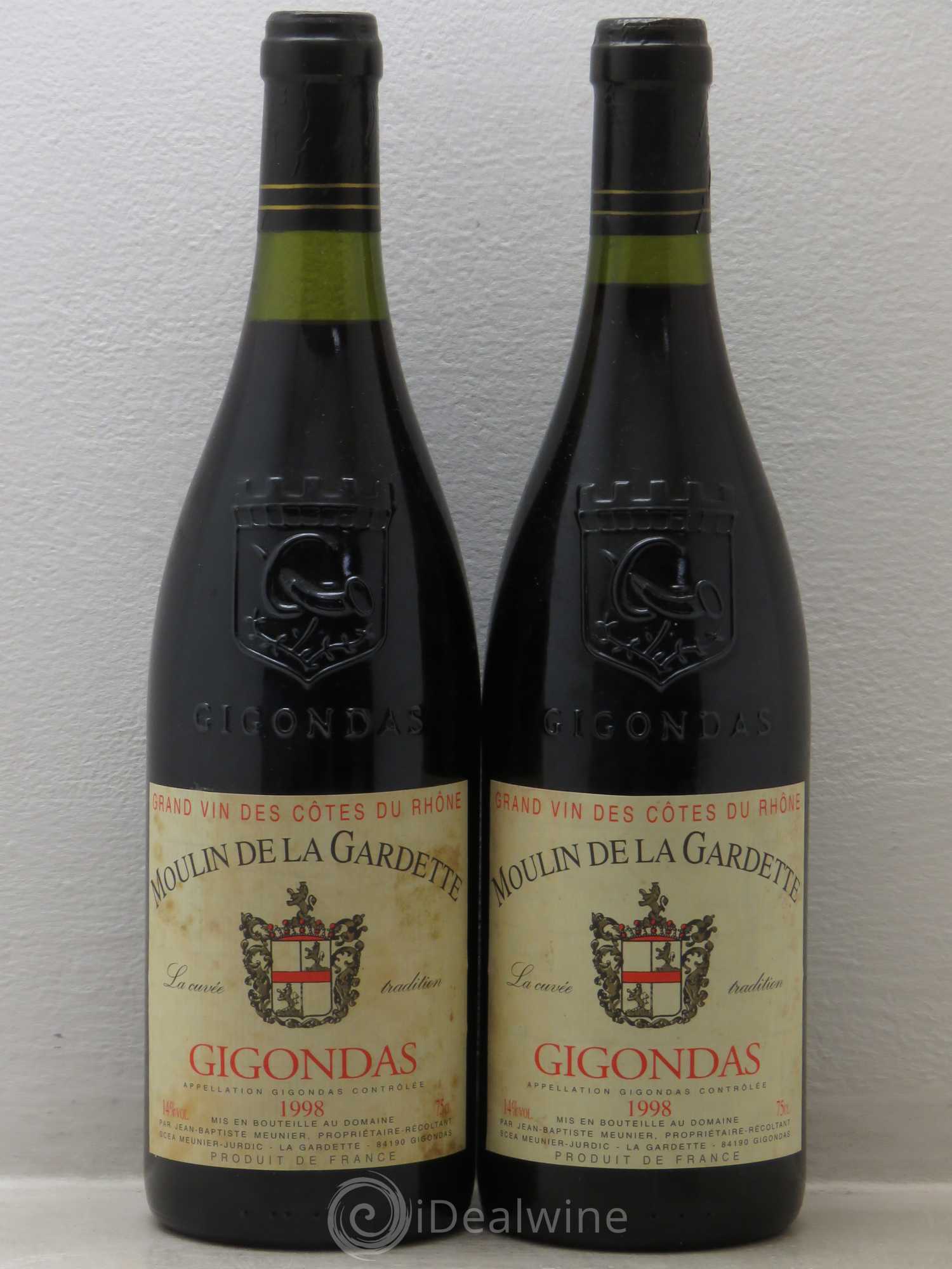 Gigondas Moulin de la Gardette La Cuvée Tradition 1998 - Posten von 2 Flaschen - 0