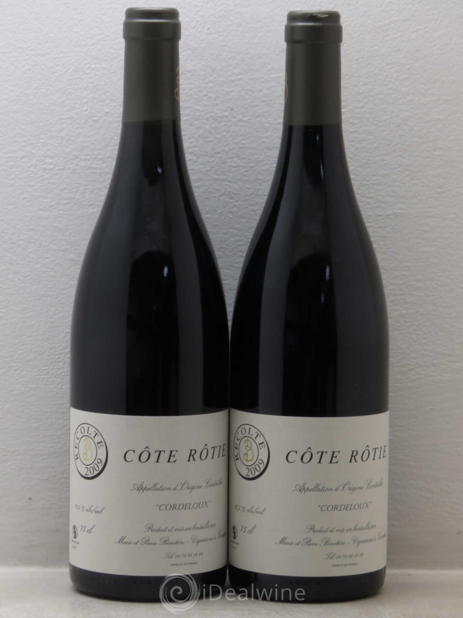 Côte-Rôtie Cuvée Cordeloux Domaine Benetière 2009 - Posten von 2 Flaschen - 0