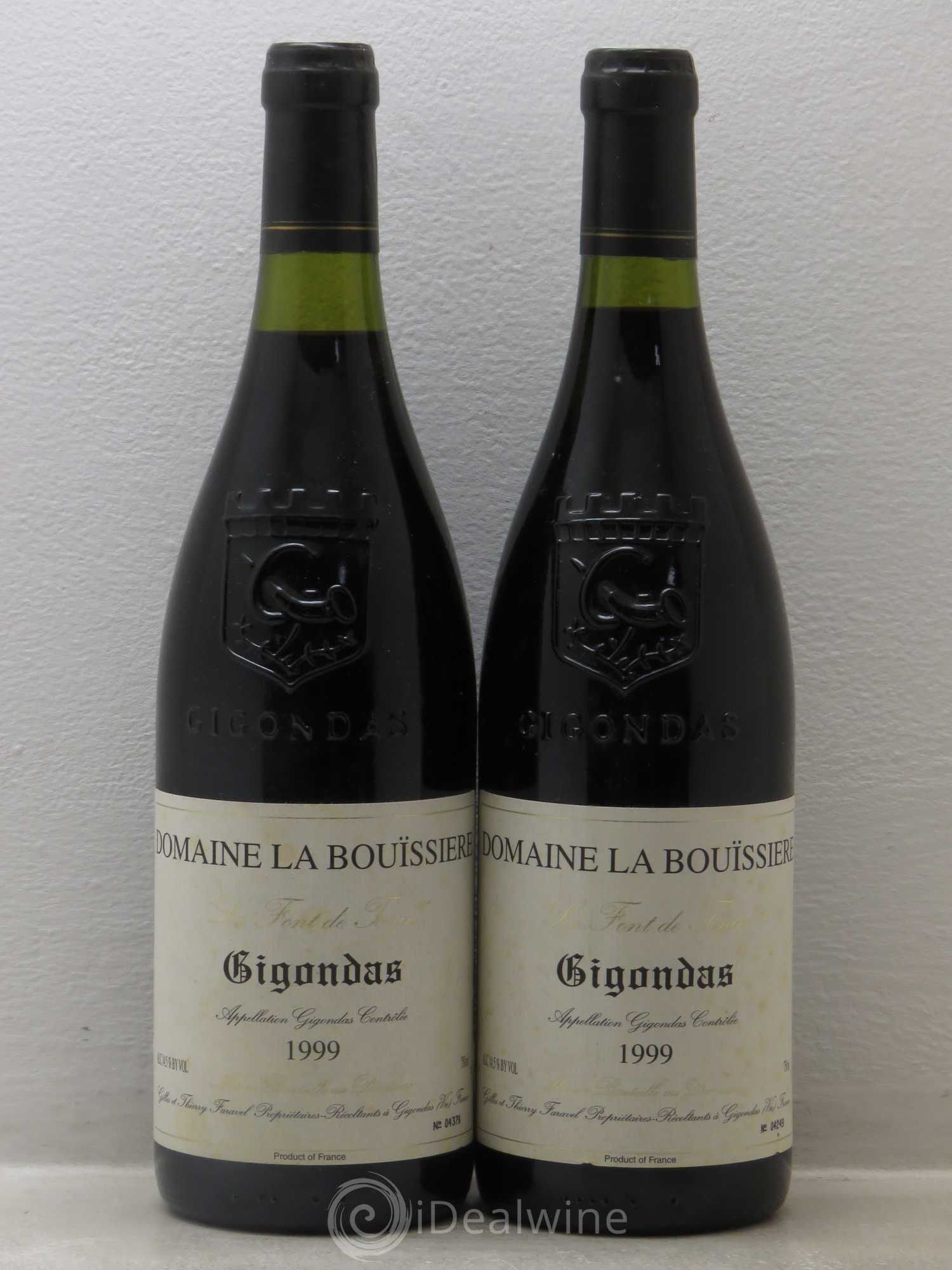 Gigondas La Font de Tonin La Bouïssière 1999 - Lot de 2 bouteilles - 0