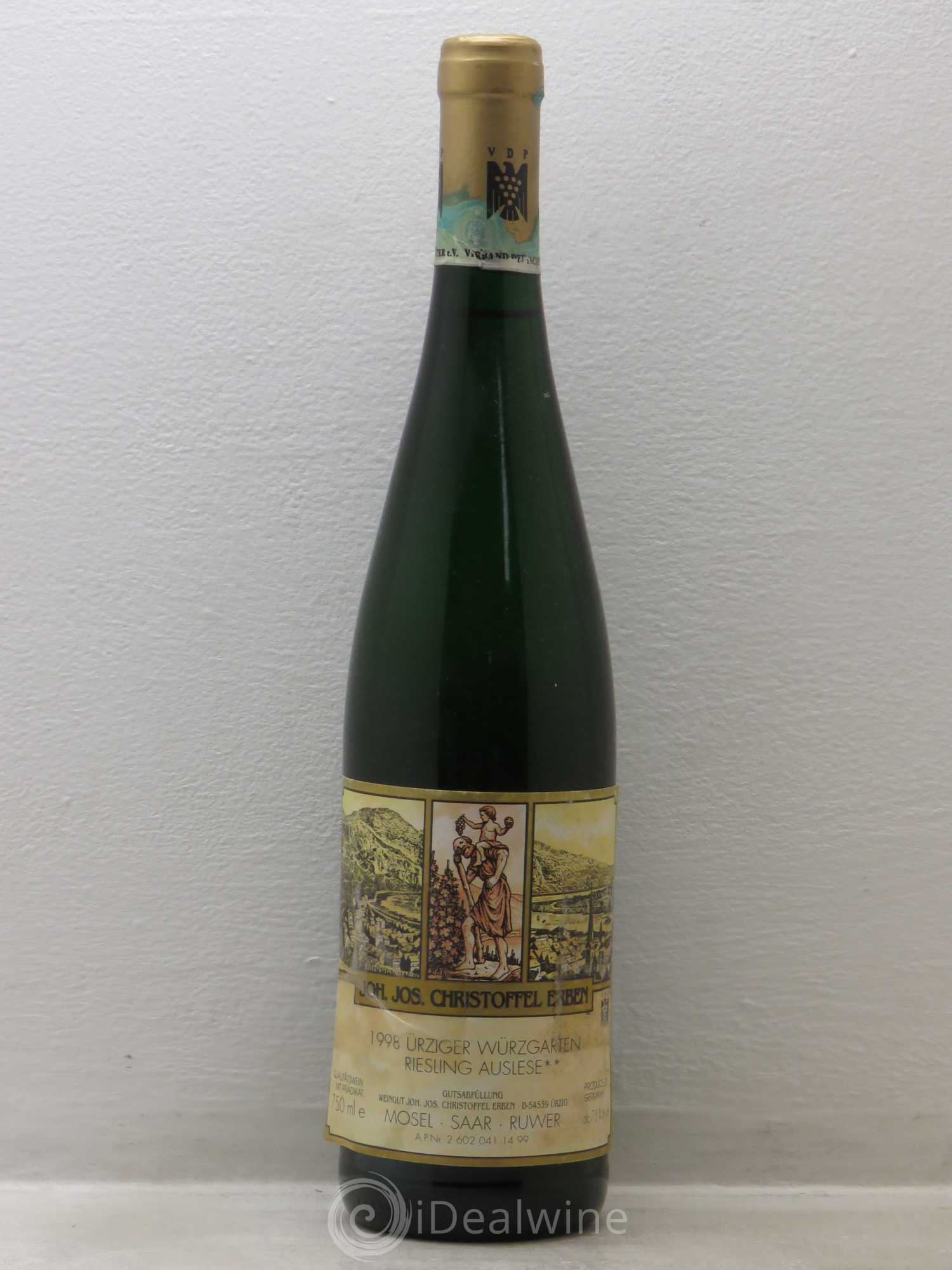 Riesling Joh Jos Christoffel Urziger Wurzgarten Riesling Auslese Gold Capsul 1998 - Posten von 1 Flasche - 0