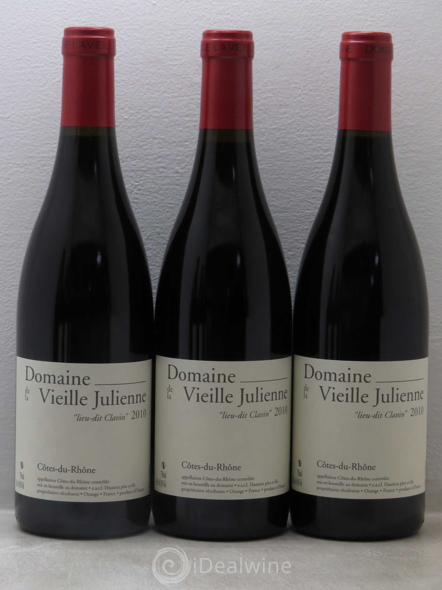 Côtes-du-Rhône Lieu-dit Clavin Vieille Julienne 2010 - Posten von 6 Flaschen - 1