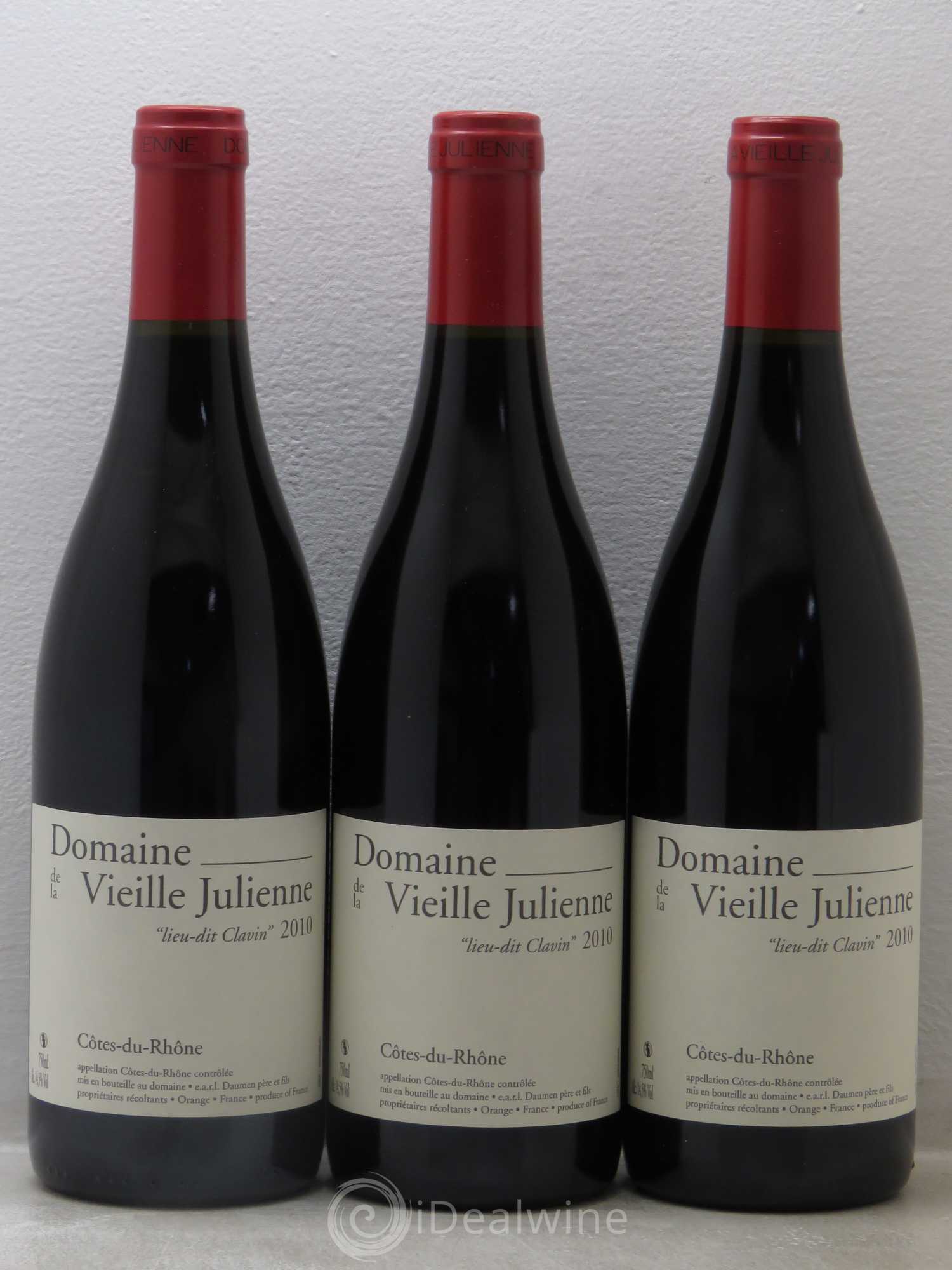 Côtes-du-Rhône Lieu-dit Clavin Vieille Julienne 2010 - Posten von 6 Flaschen - 2
