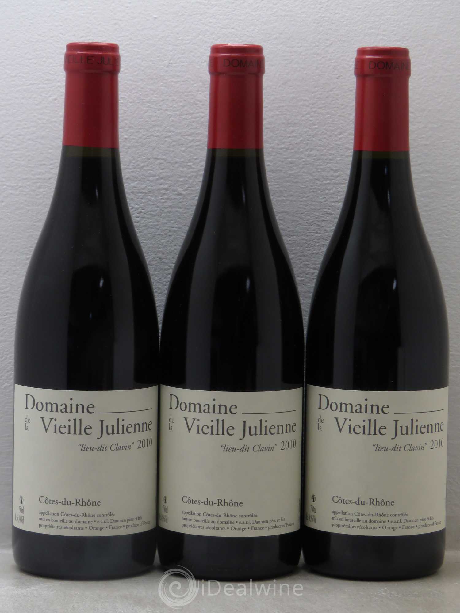 Côtes-du-Rhône Lieu-dit Clavin Vieille Julienne 2010 - Posten von 6 Flaschen - 2