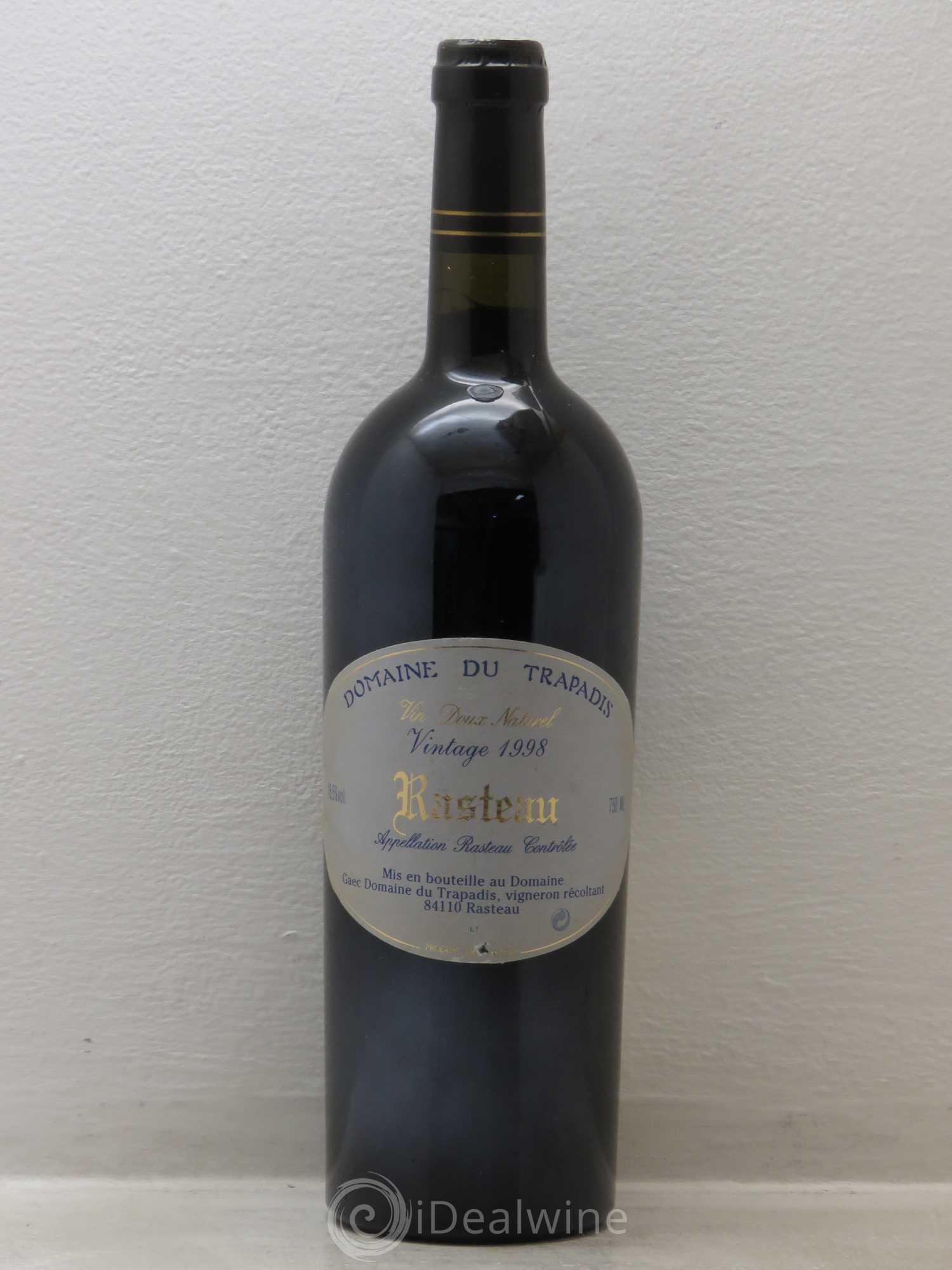 Rasteau VDN Rasteau vintage Domaine du Trapadis 1998 - Lot de 1 bouteille - 0