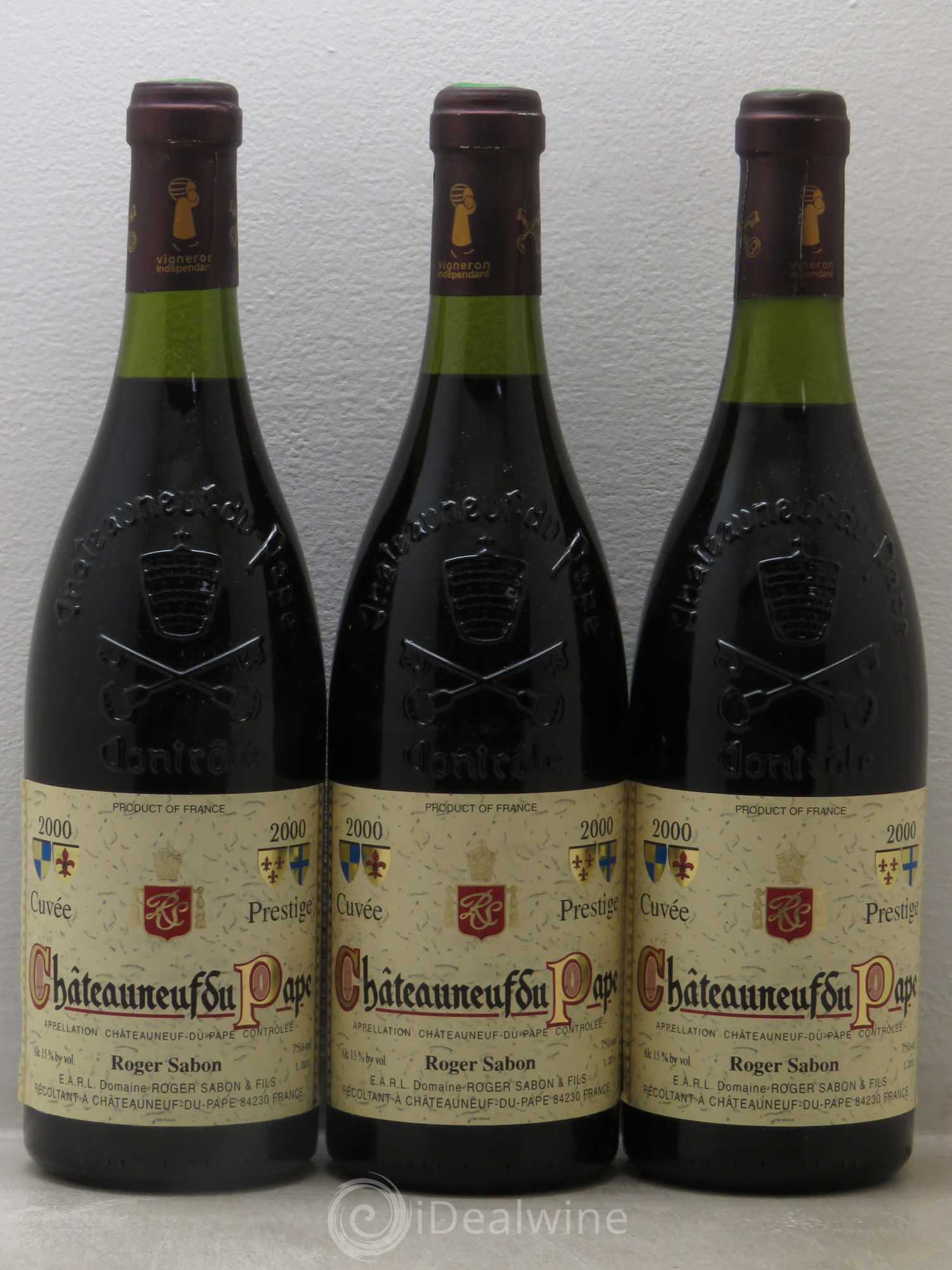 Châteauneuf-du-Pape Cuvée Prestige Roger Sabon (Domaine) 2000 - Lot de 3 bouteilles - 0
