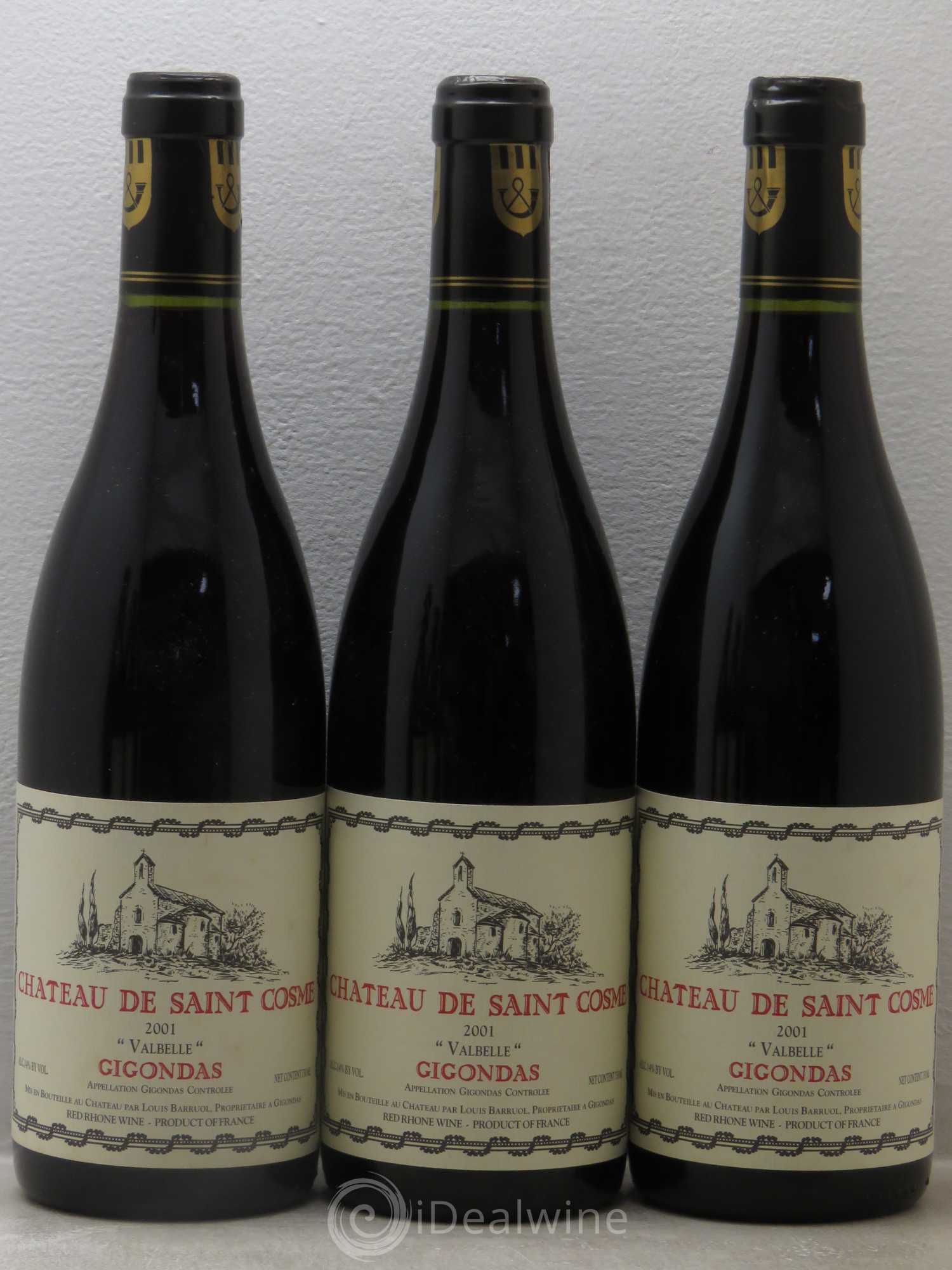 Gigondas Valbelle Saint Cosme 2001 - Lot de 6 bouteilles - 1