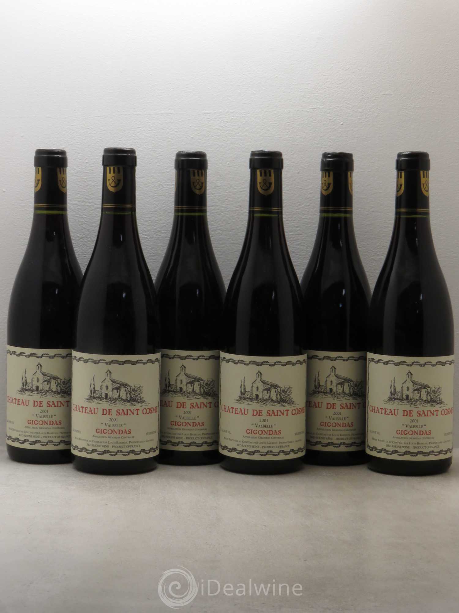 Gigondas Valbelle Saint Cosme 2001 - Lot de 6 bouteilles - 0