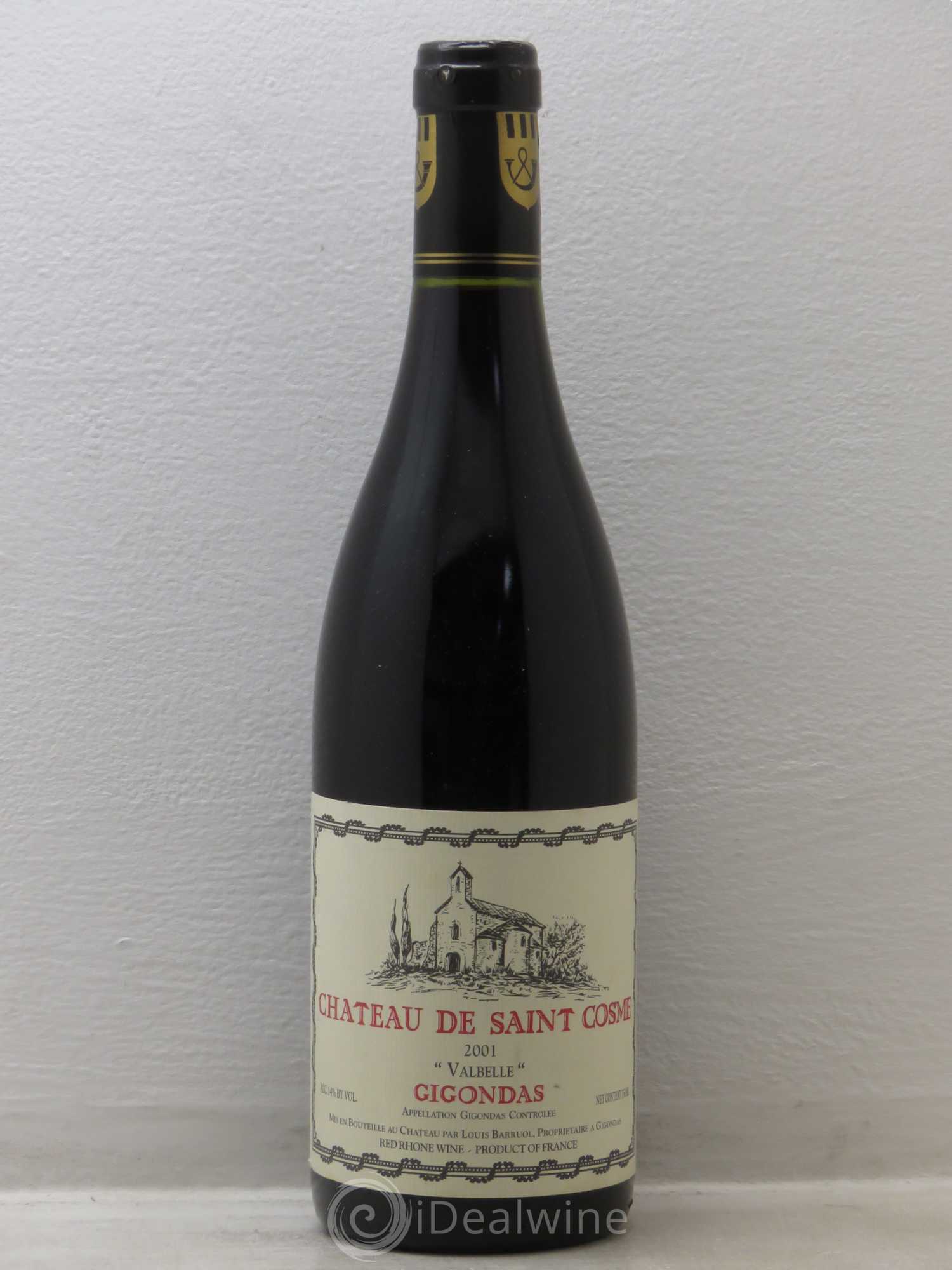 Gigondas Valbelle Saint Cosme 2001 - Lot de 1 bouteille - 0